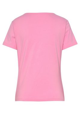 Vivance Kurzarmshirt -T-Shirt mit Stickerei, Loungewear