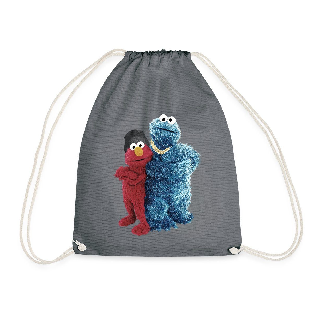 Spreadshirt Turnbeutel Sesamstraße Gangster Krümelmonster & Elmo Turnbeutel (1-tlg)