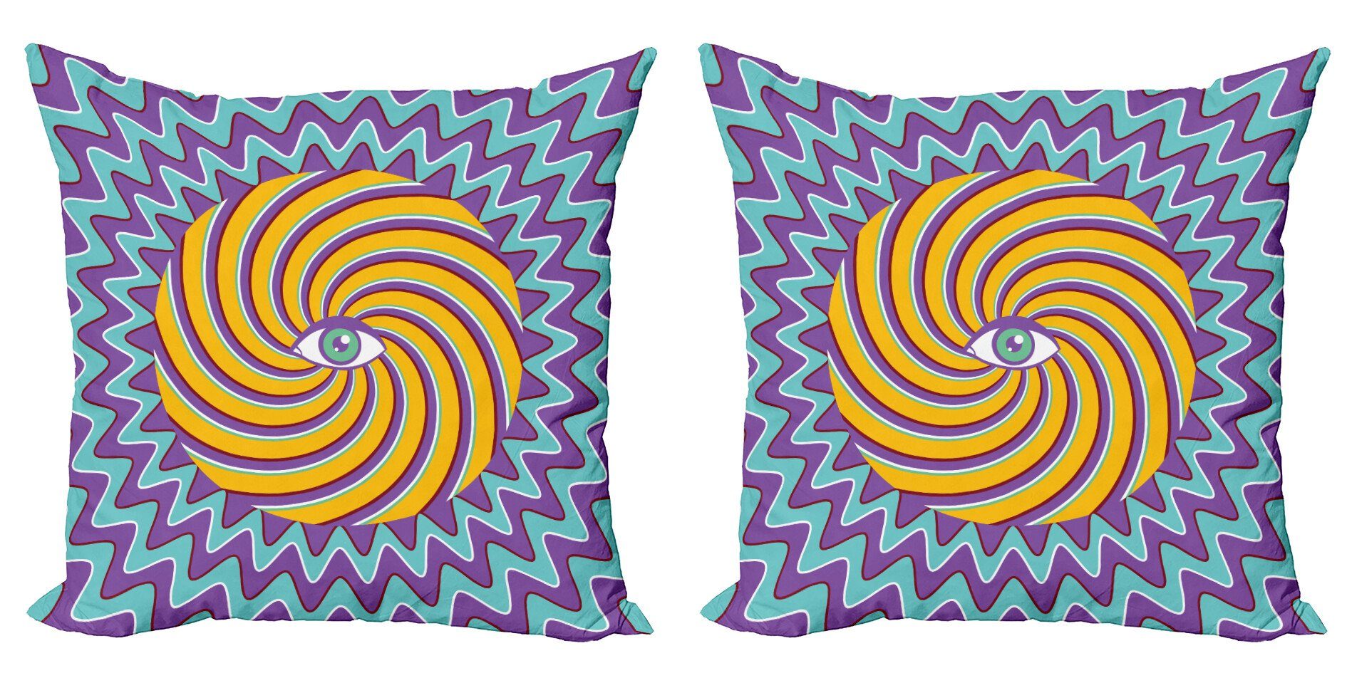Kissenbezüge Modern Accent Doppelseitiger Digitaldruck, Abakuhaus (2 Stück), Jahrgang Farbe Hypnotic Circles
