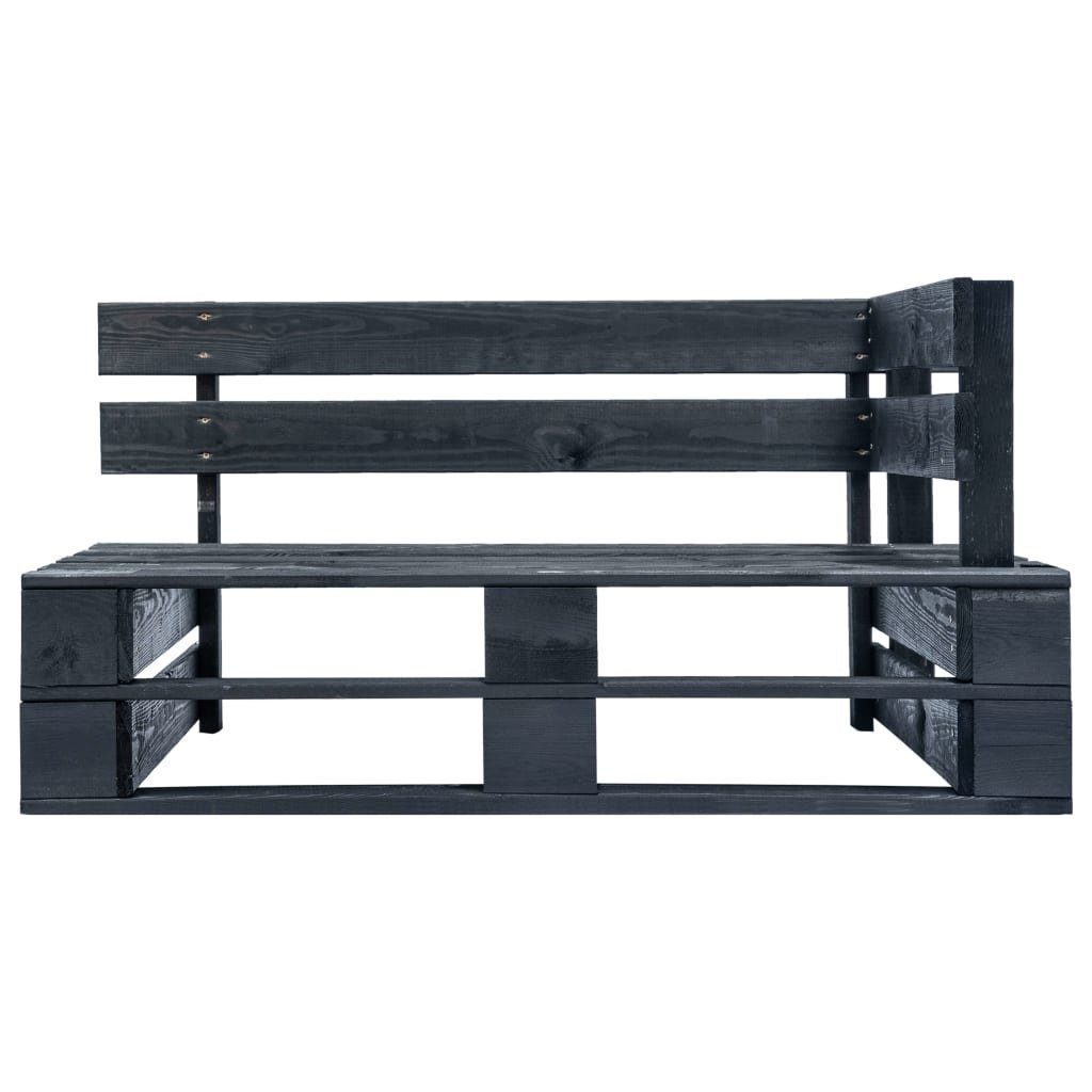 furnicato Gartenbank Outdoor-Eckbank Paletten Holz Schwarz günstig online kaufen