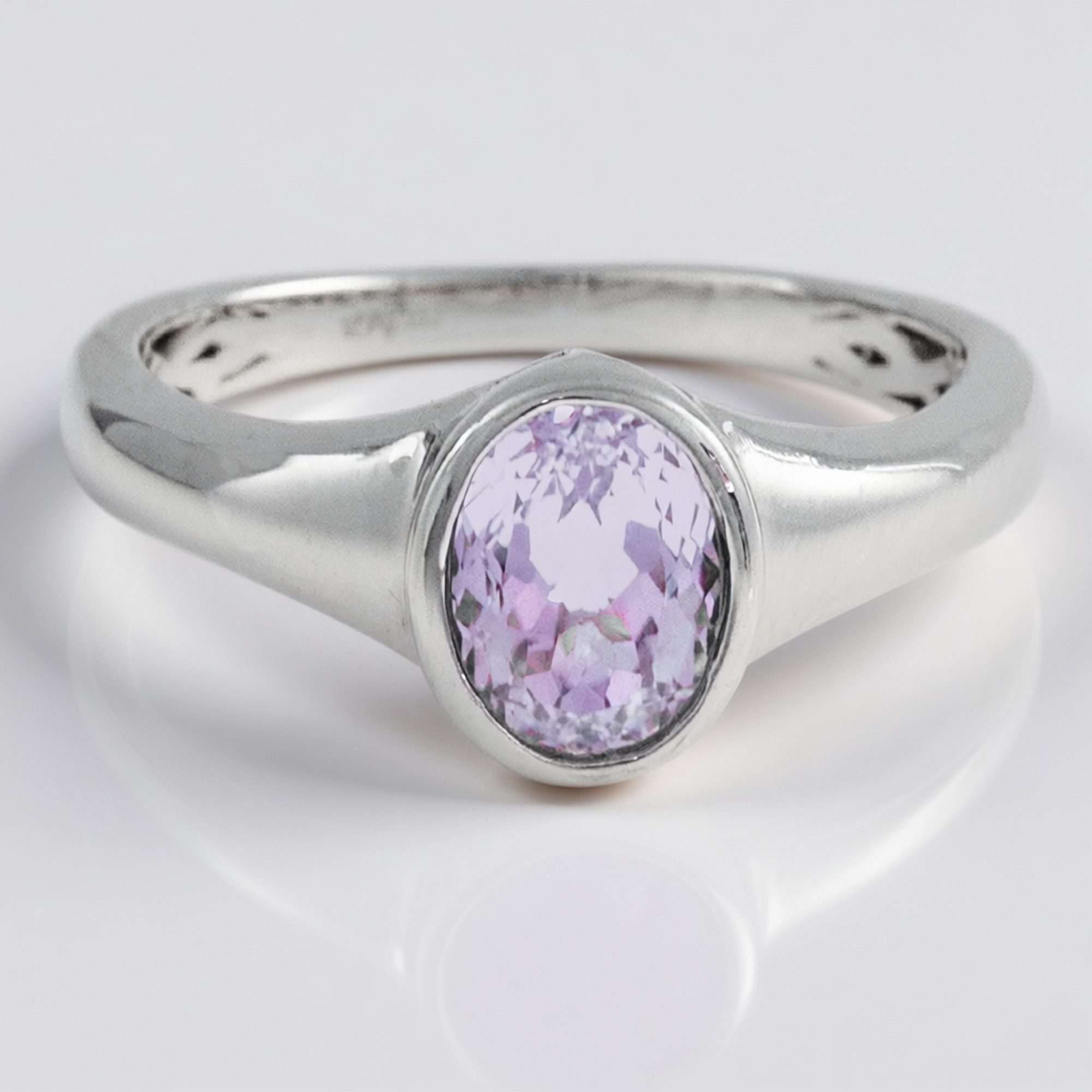 Cavill Solitärring Cavill Kunzit Damenring 1,40 ct Oval 925 Silber Echtschmuck (1-tlg)