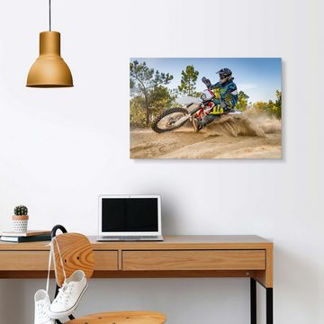 Posterlounge Acrylglasbild Editors Choice, Enduro-Fahrer auf Sand, Jugendzimmer Fotografie