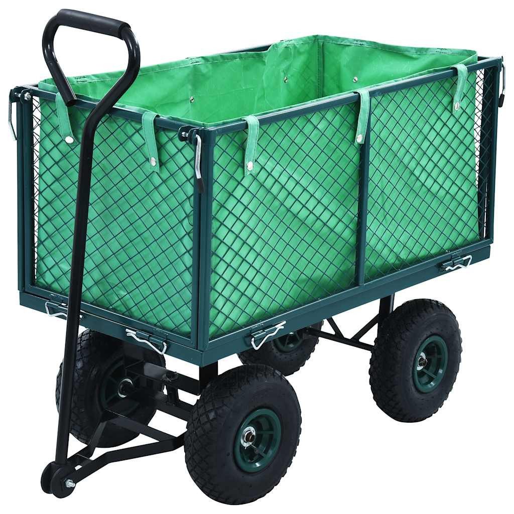 vidaXL Rollwagen Gartenwagen Grün 350 kg, (1 St)