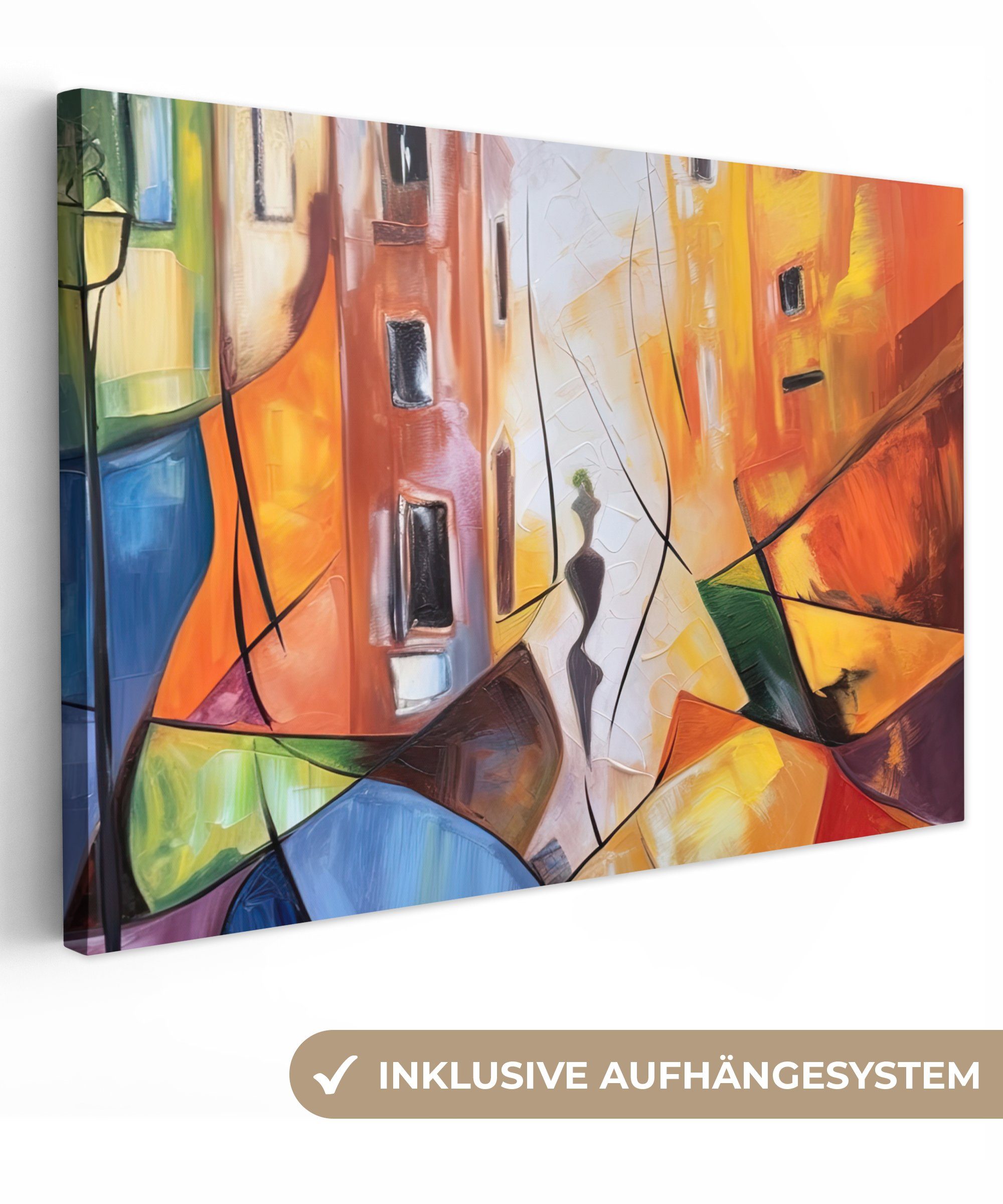 OneMillionCanvasses® Leinwandbild Abstrakt - Kunst - Malerei - Farben, Fotodruck (1 St), Leinwand Изображения Klein, Wand Dekoration Aesthetic 30x20 cm