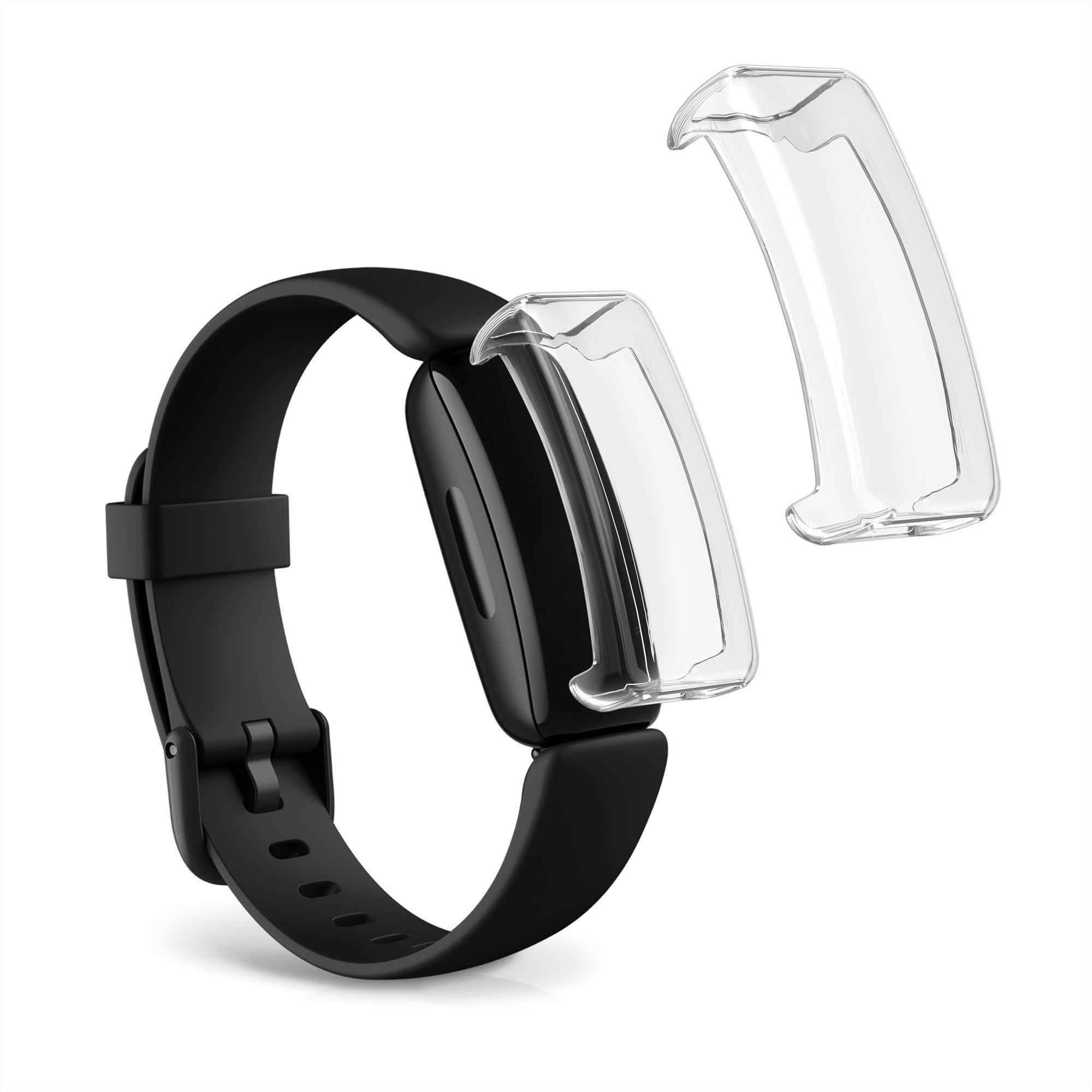 kwmobile Smartwatch-Hülle 2x Silikon Hülle für Fitbit Inspire 3 / Inspire 2 / Ace 3, Schutzhülle Fullbody Display Cover Set aus Silikon