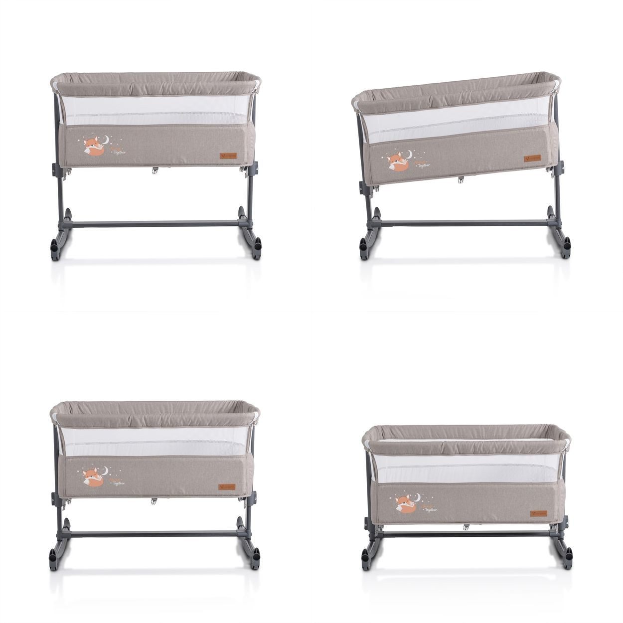 Cangaroo Komplettbett Beistellbett Always Together, Schaukel, Matratze, verstellbar, rutschfest