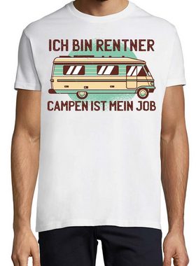 Youth Designz T-Shirt Ich bin Rentner Campen ist mein Job Herren T-Shirt mit Trendigem Frontdruck