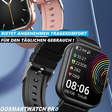 MAVURA GOSMARTWATCH PRO Smartwatch Bluetooth Fitnesstracker Fitness Armband Smartwatch für Android und Apple IPhone iOS Samsung Huawei HTC Xiaomi, Armbanduhr wasserdicht Herren & Damen
