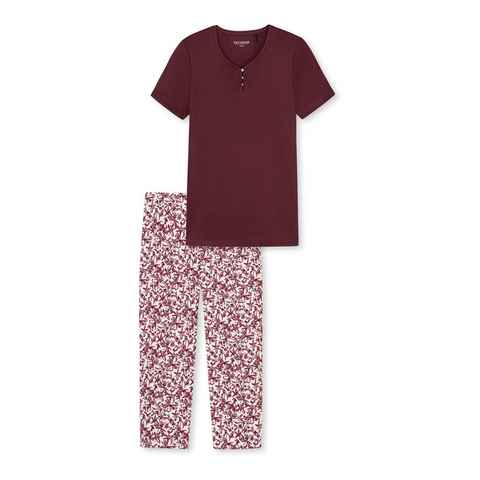 Schiesser Pyjama Feminine Floral Comfort Fit mit 3/4 Hose