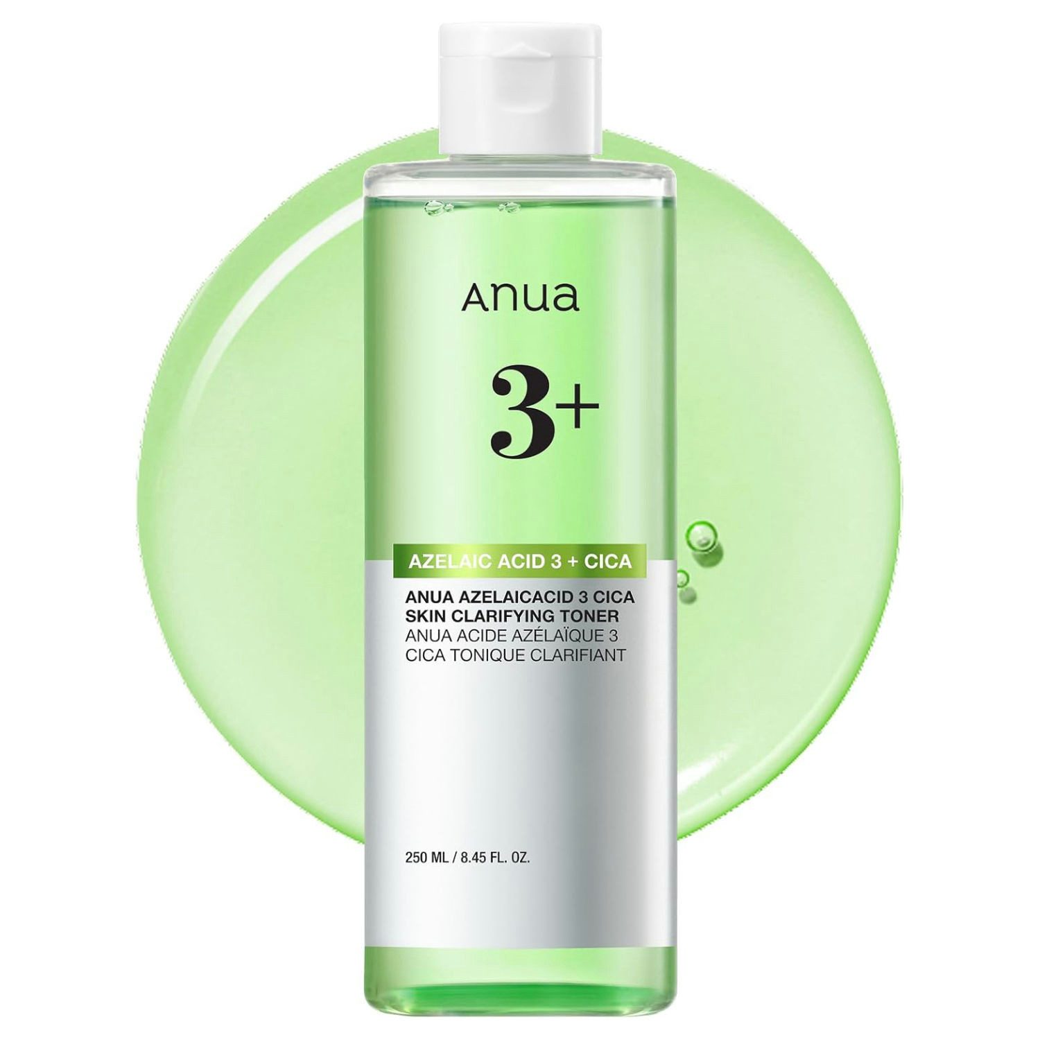 Anua Toner Azelaic Acid 3 Cica Skin Clarifying Toner 250ml – klärender Gesichtstoner mit Azelainsäure & Cica-Komplex, unterstützt, ausgeglichene Haut, ideal bei Unreinheiten & empfindlicher Haut