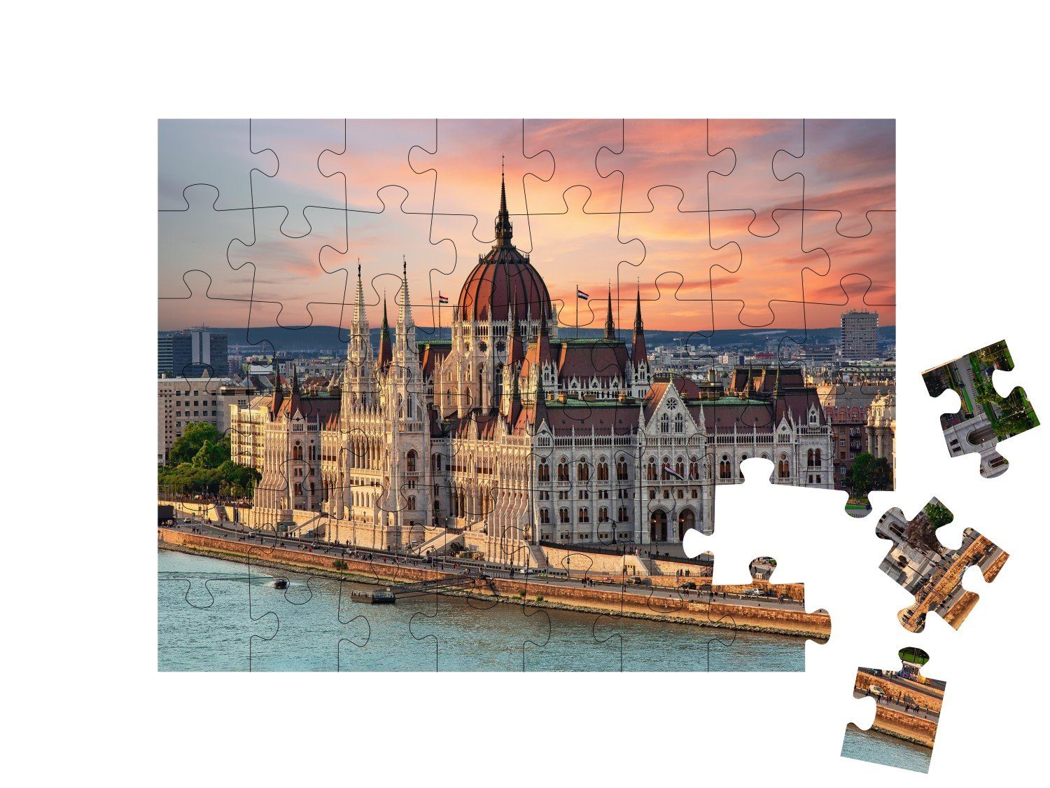 des Schönes Ungarn Puzzleteile, Parlaments puzzleYOU 48 in Gebäude Budapest, Puzzle puzzleYOU-Kollektionen