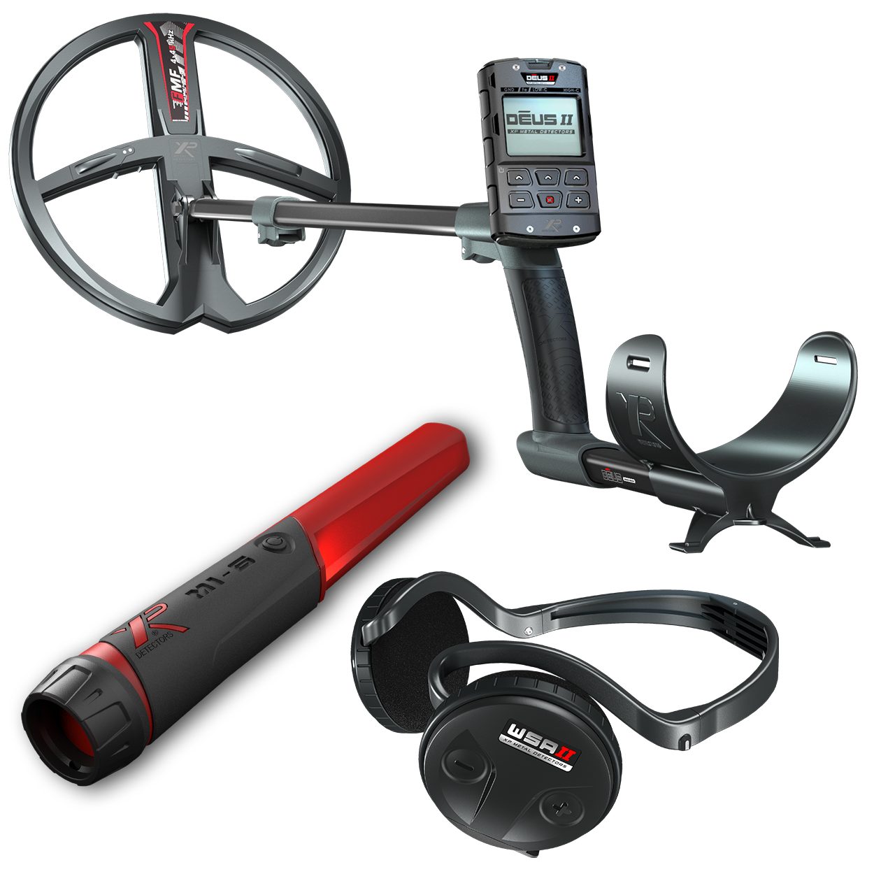 XP Metalldetektor XP DEUS 2 II 28 FMF RC WSA 2, 28cm Spule, WSA 2 Kopfhörer, gratis XP Mi6 Pinpointer