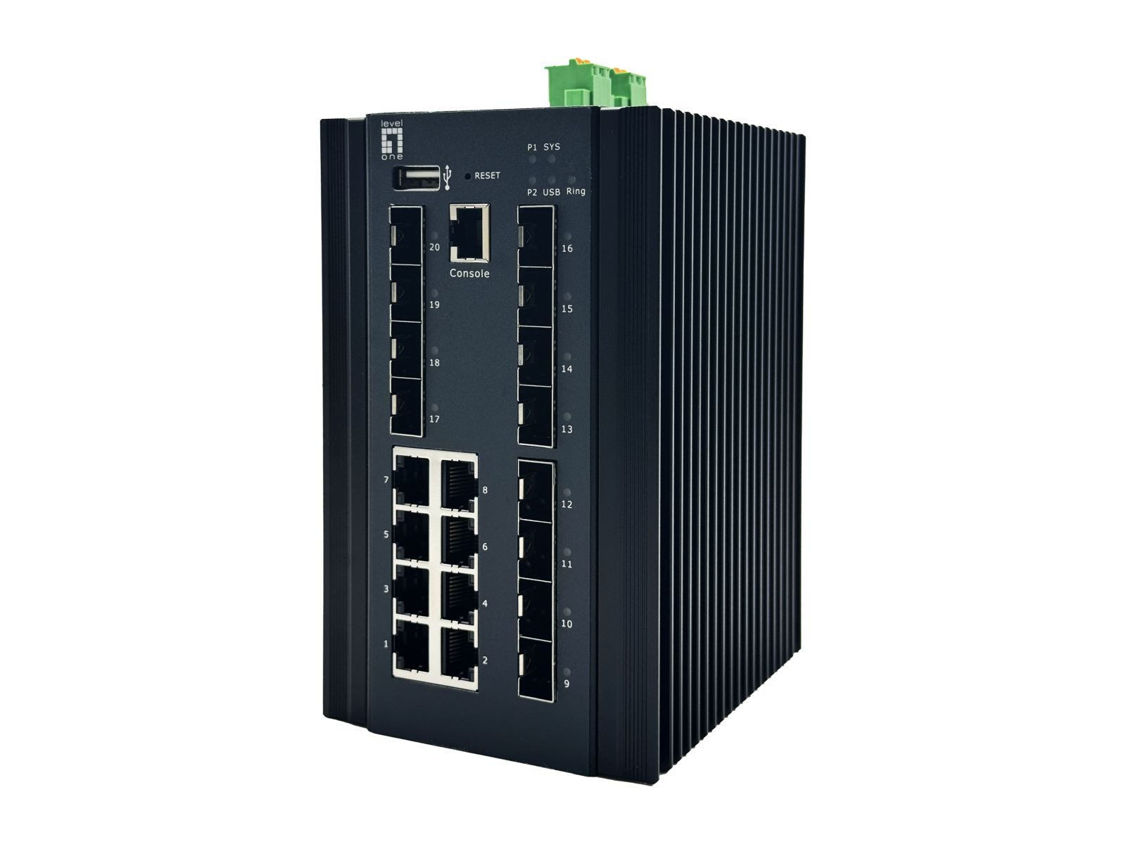 Levelone Switch 20x GE IGX-2072 8x 1GbE 8x 2.5GbE SFP+ sw Netzwerk-Switch