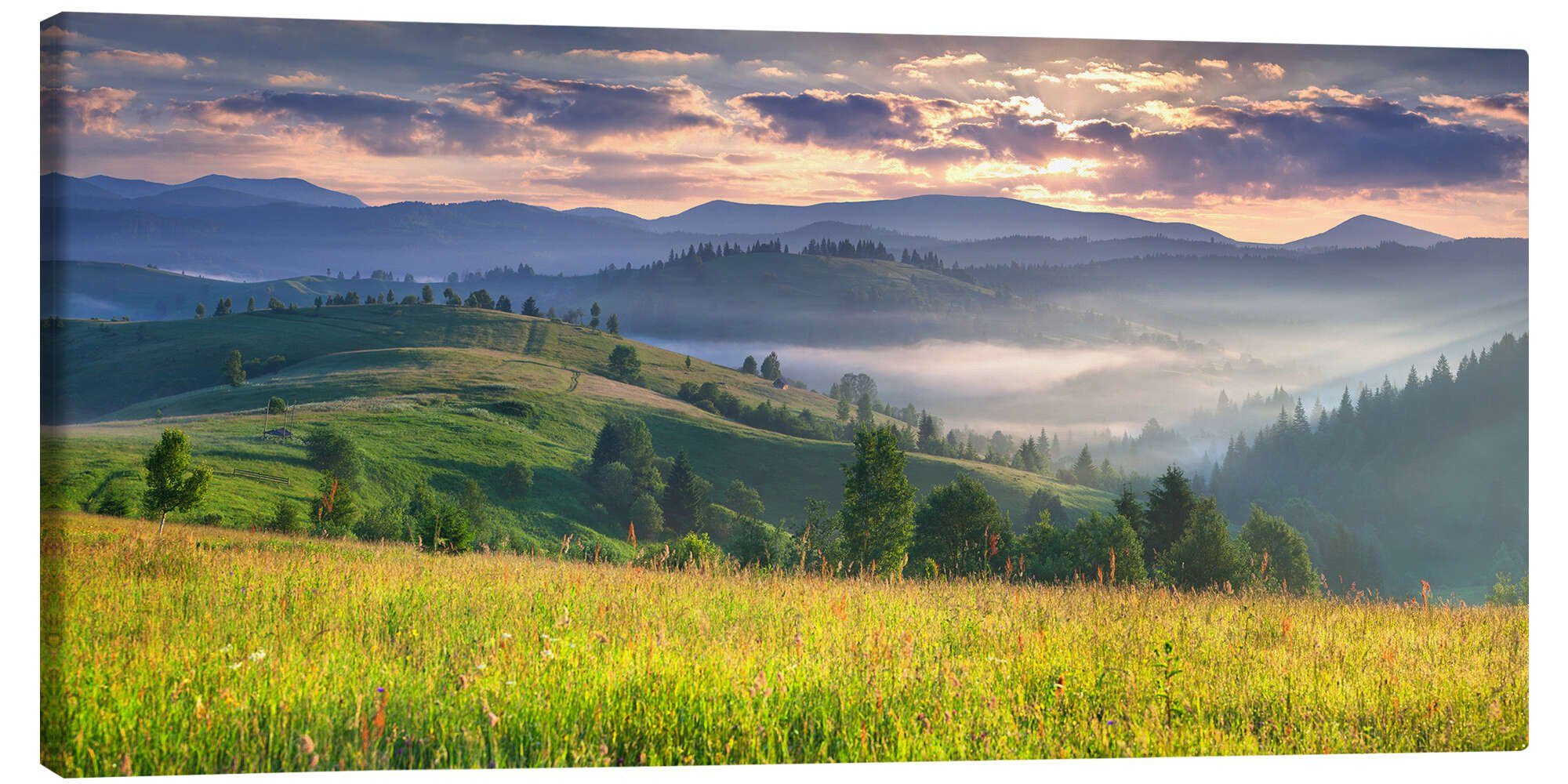 Posterlounge Wandbild Sonnenaufgang in den Bergen, Editors Choice, erhältlich als Poster, Leinwandbild, Wandsticker oder Acrylglasbild