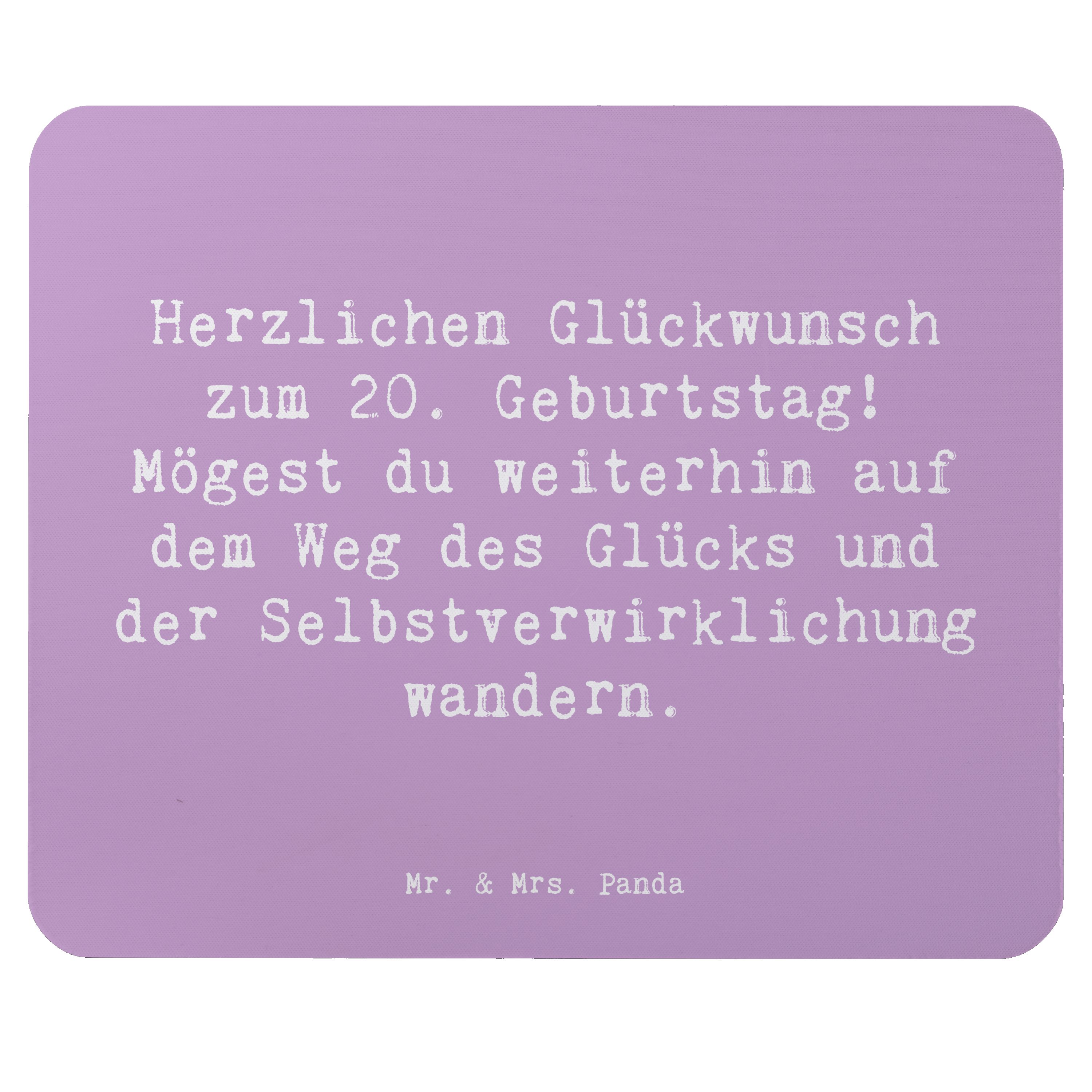 Mauspad Spruch 20. Geburtstag Glückspfad - Lavendeltraum - Geschenk, Hoffnung