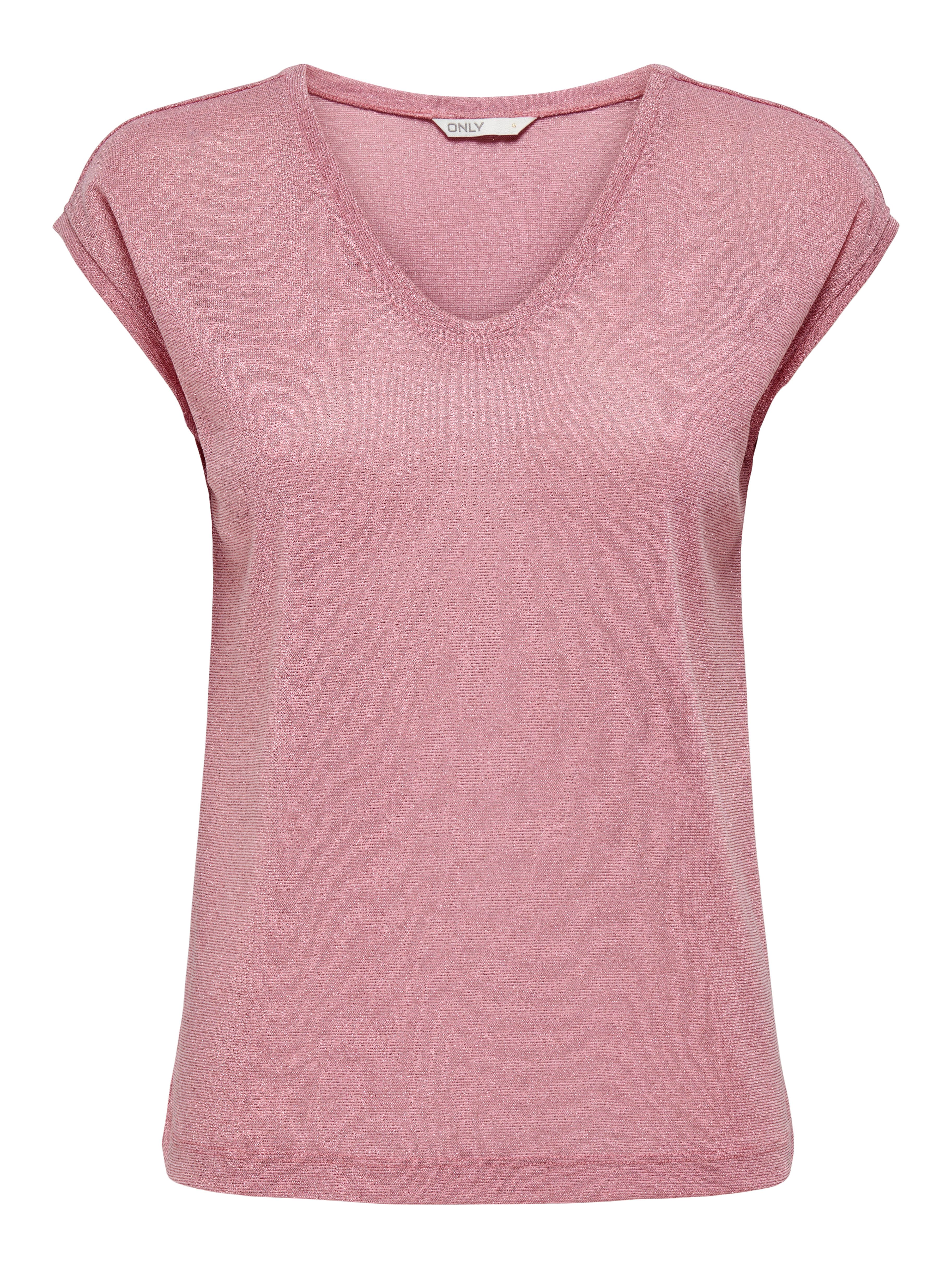 ONLY Kurzarmshirt ONLSILVERY S/S V NECK LUREX TOP JRS NOOS günstig online kaufen