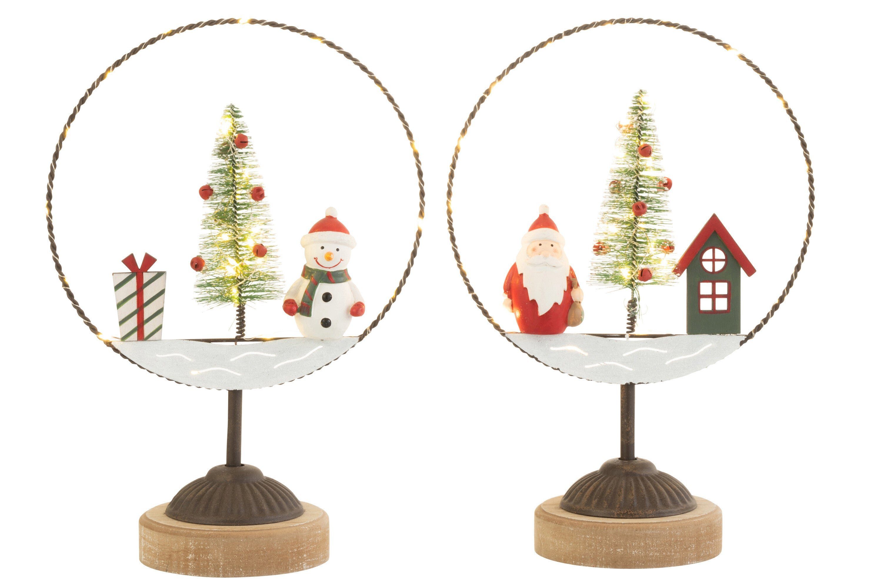 GILDE Dekoobjekt Festliche 2er Set LED Weihnachtsdeko Weihnachtsmann