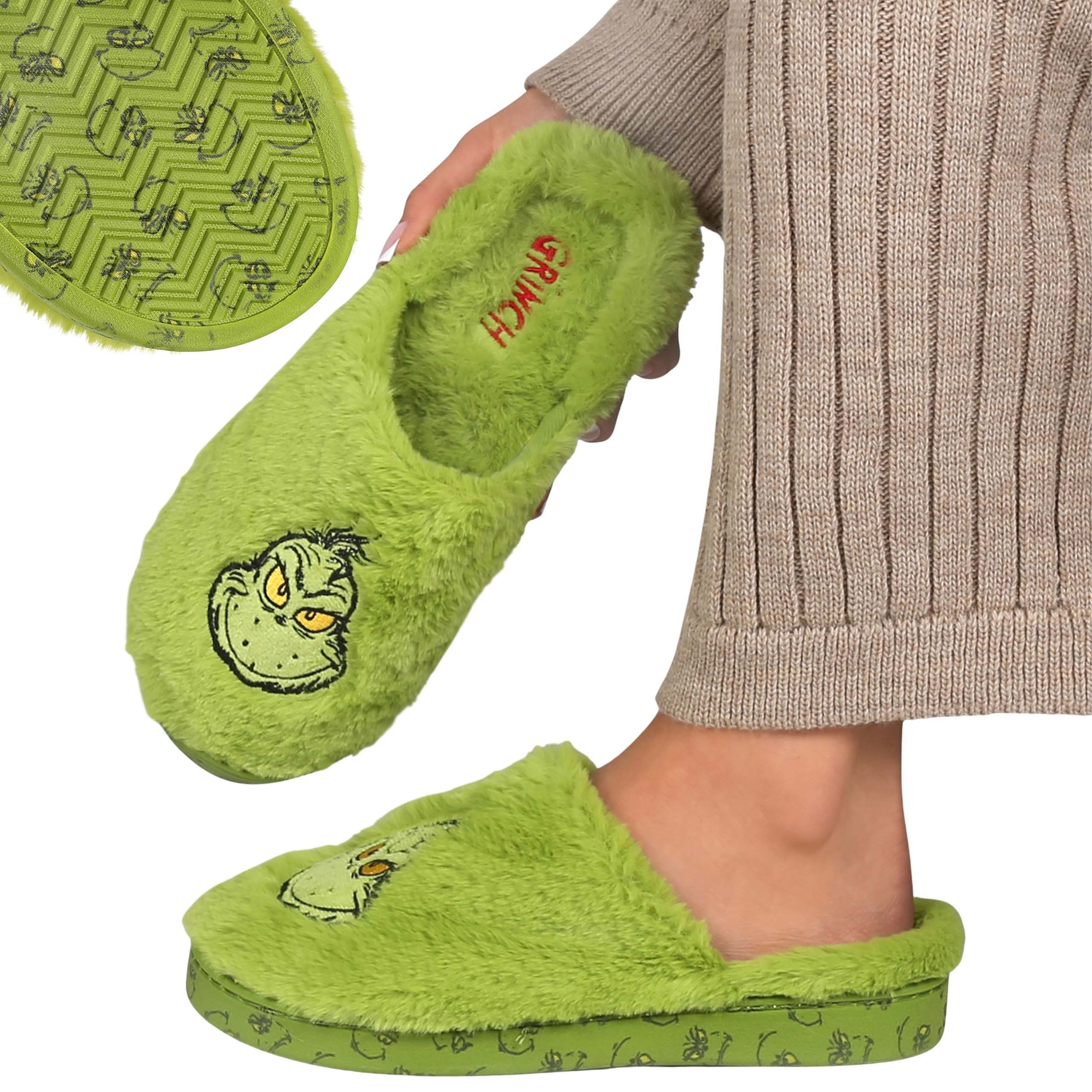 Sarcia.eu Grinch rutschfeste Damen-Pantoffeln, warm & weich, Fell-Hausschuhe Plüsch Hausschuhe