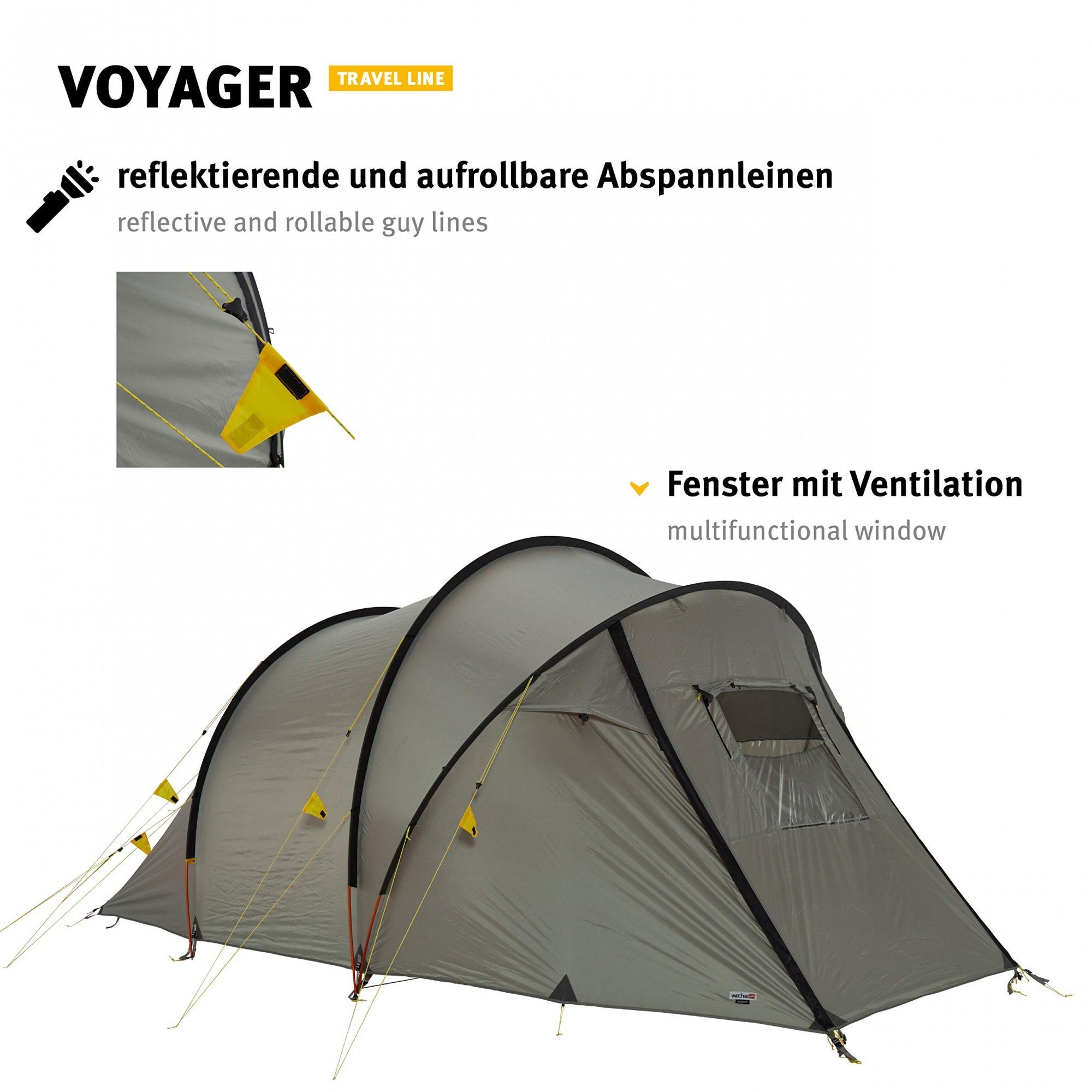 4 Wechsel Personen: Stehhöhe Zelt, - Personen Tents Tunnelzelt Familienzelt 1,80 Voyager m, 4 Travel - Line