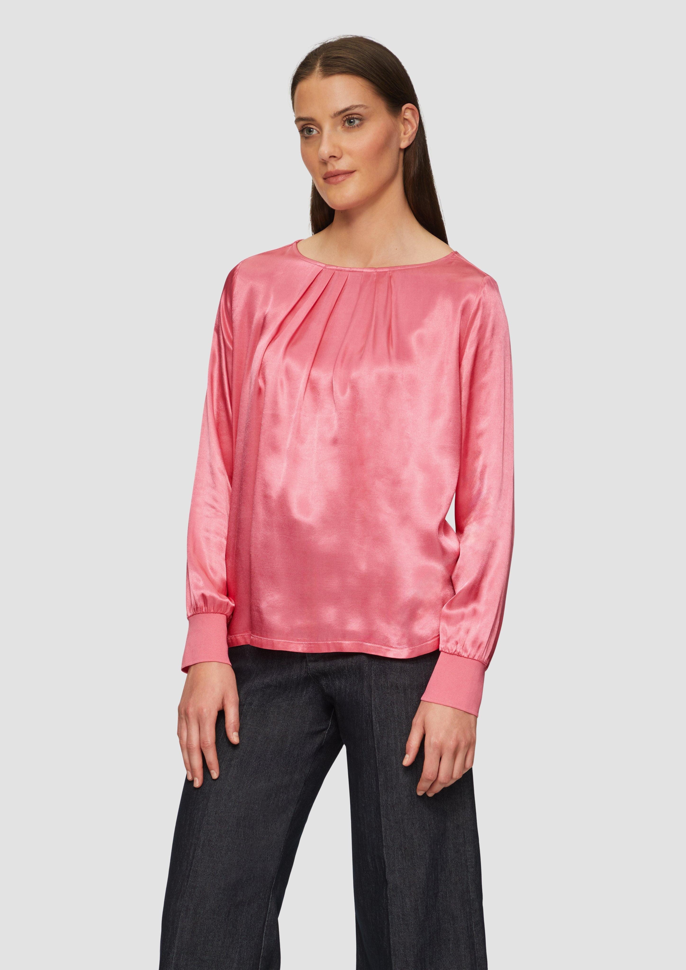 s.Oliver BLACK LABEL Langarmshirt Satiniertes Blusenshirt günstig online kaufen