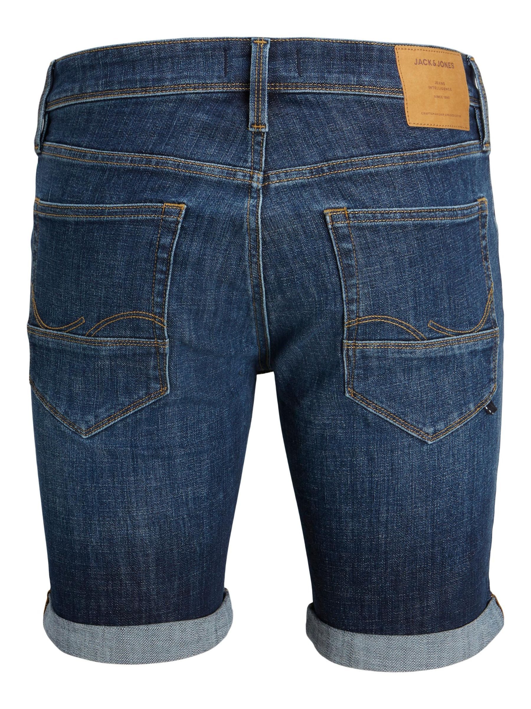 Jack & Jones Jeansshorts Knielange Jeans Übergröße JJRICK JJFOX für Herren JJIRICK JJFOX SHORTS GE 237 SN PLS
