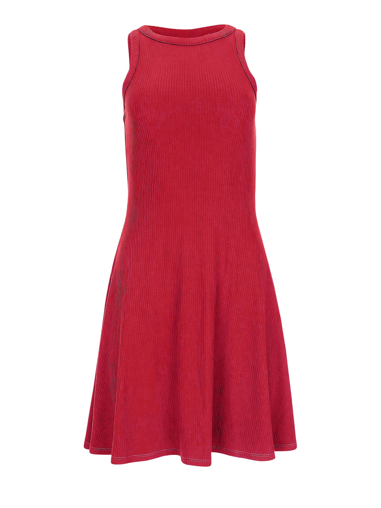 Strickkleid Damen Ärmelloses Kleid mit Rundhals