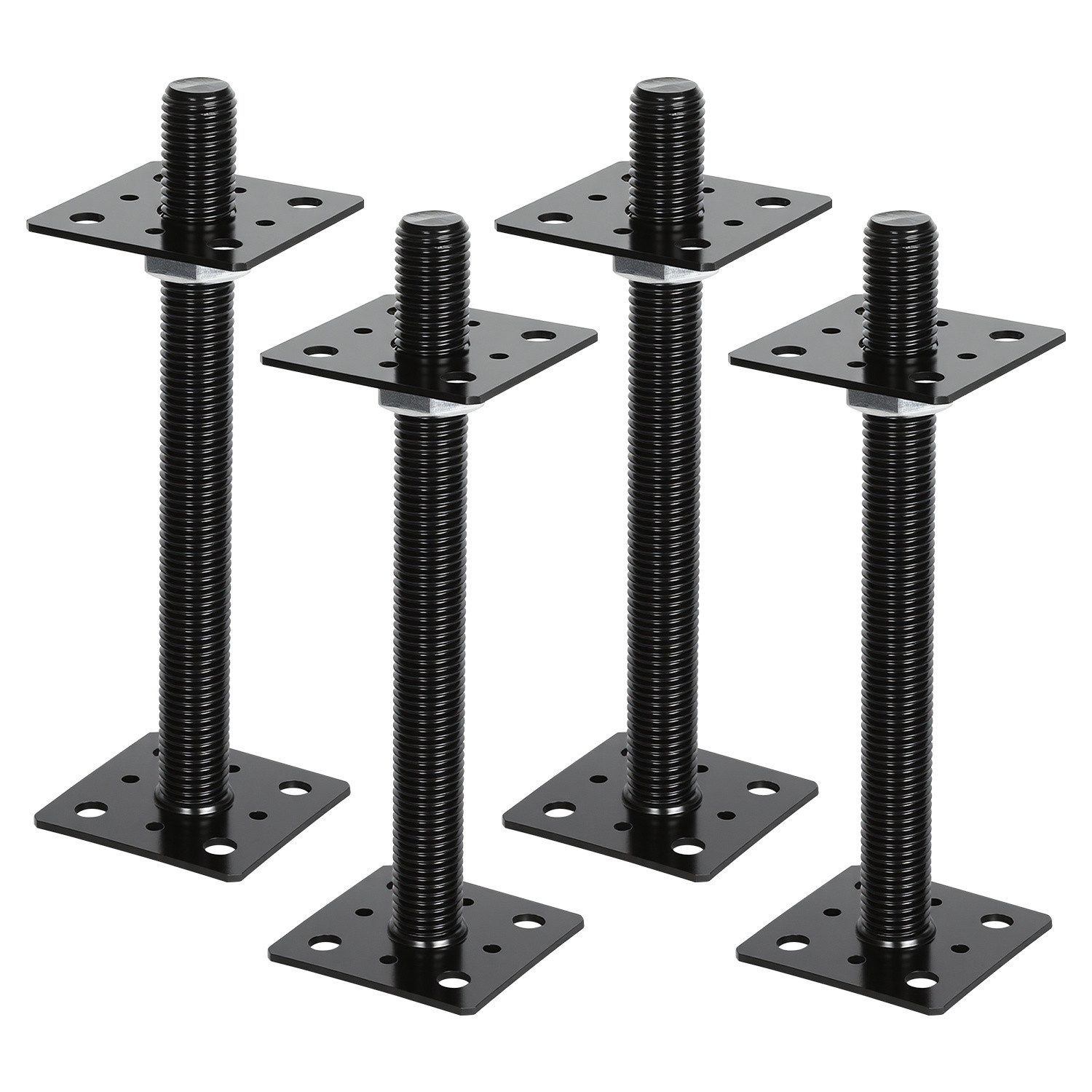 Clanmacy Pfostenträger Pfostenträger höhenverstellbar 30–250 mm – für Zaun, Schwarz 4PCS