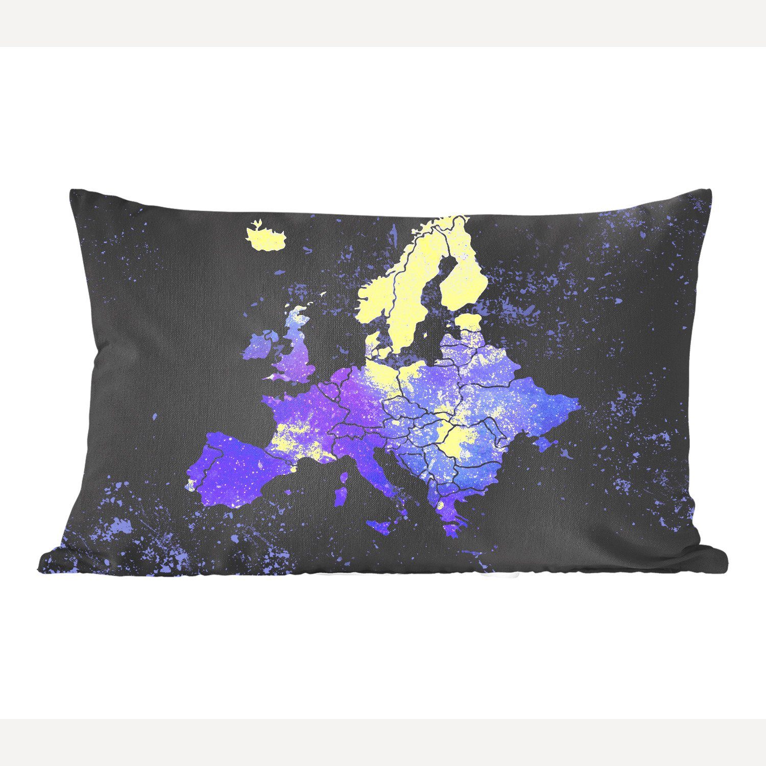 MuchoWow Dekokissen Karte - Europa - Sternenhimmel, Wohzimmer Dekoration, Zierkissen, Dekokissen mit Füllung, Schlafzimmer