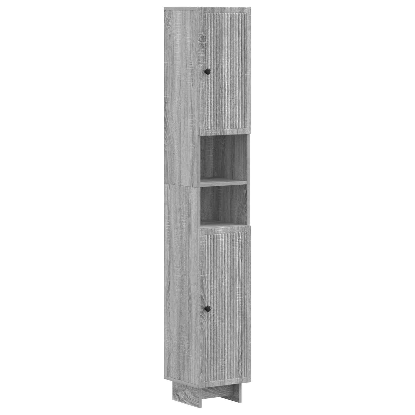 vidaXL Gartenlounge-Set 2-teiliges Badezimmer Schrank Set EDE Sonoma-Grau Holzwerkstoff