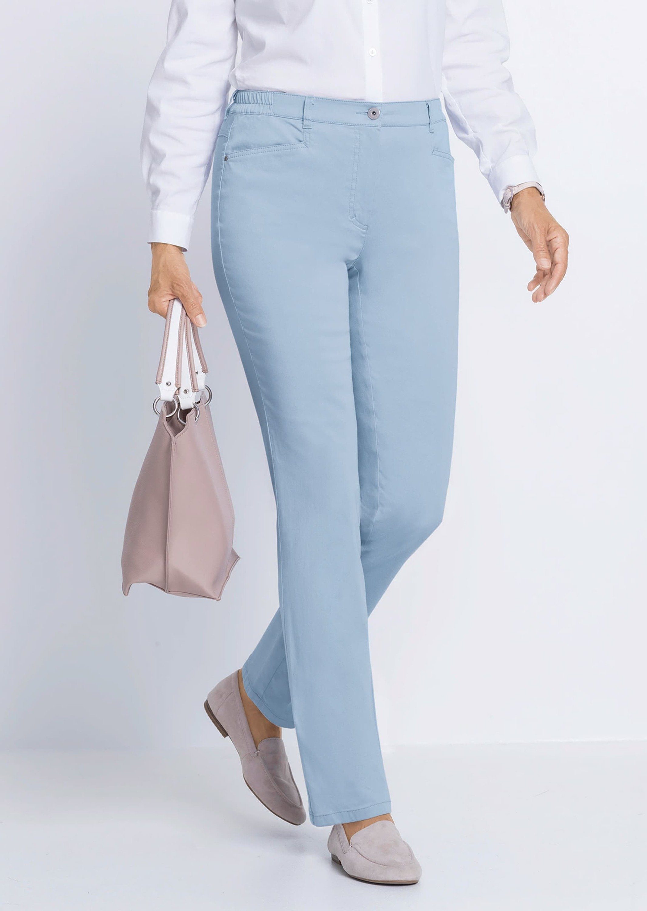 GOLDNER Stoffhose Kurzgröße: Baumwollhose mit Dehnbund Stoffhose mit Eingrifftaschen, Gürtelschlaufen und Knöchellänge – Bild 4 von 4