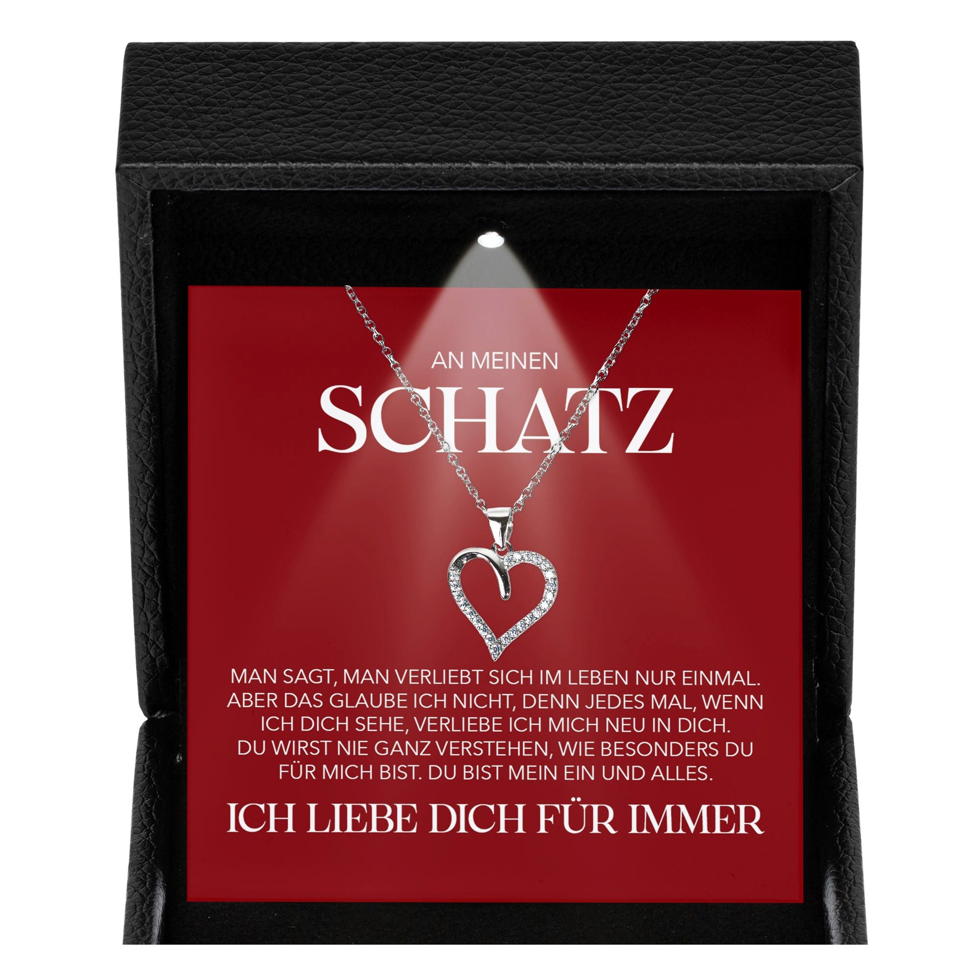 Schmuckset Schatz Frauen Herz Halskette Ich Liebe Dich Geschenk Damen Collier
