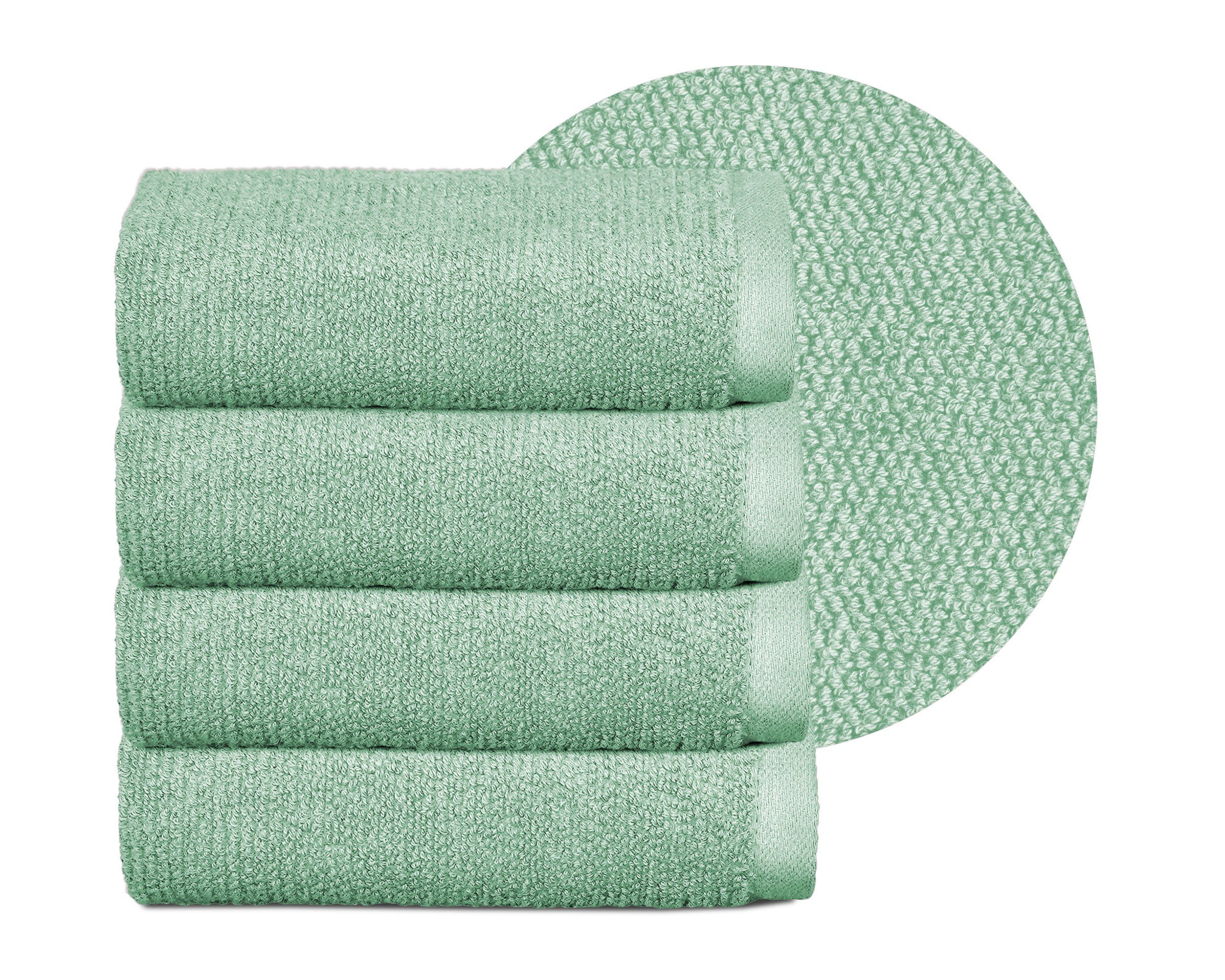 Beautex Handtuch Set Handtuch Set, Made in Europe, Frottier, (Multischlaufen-Optik, Frottier Premium Set aus 100% Baumwolle 550g/m) Mintgrün
