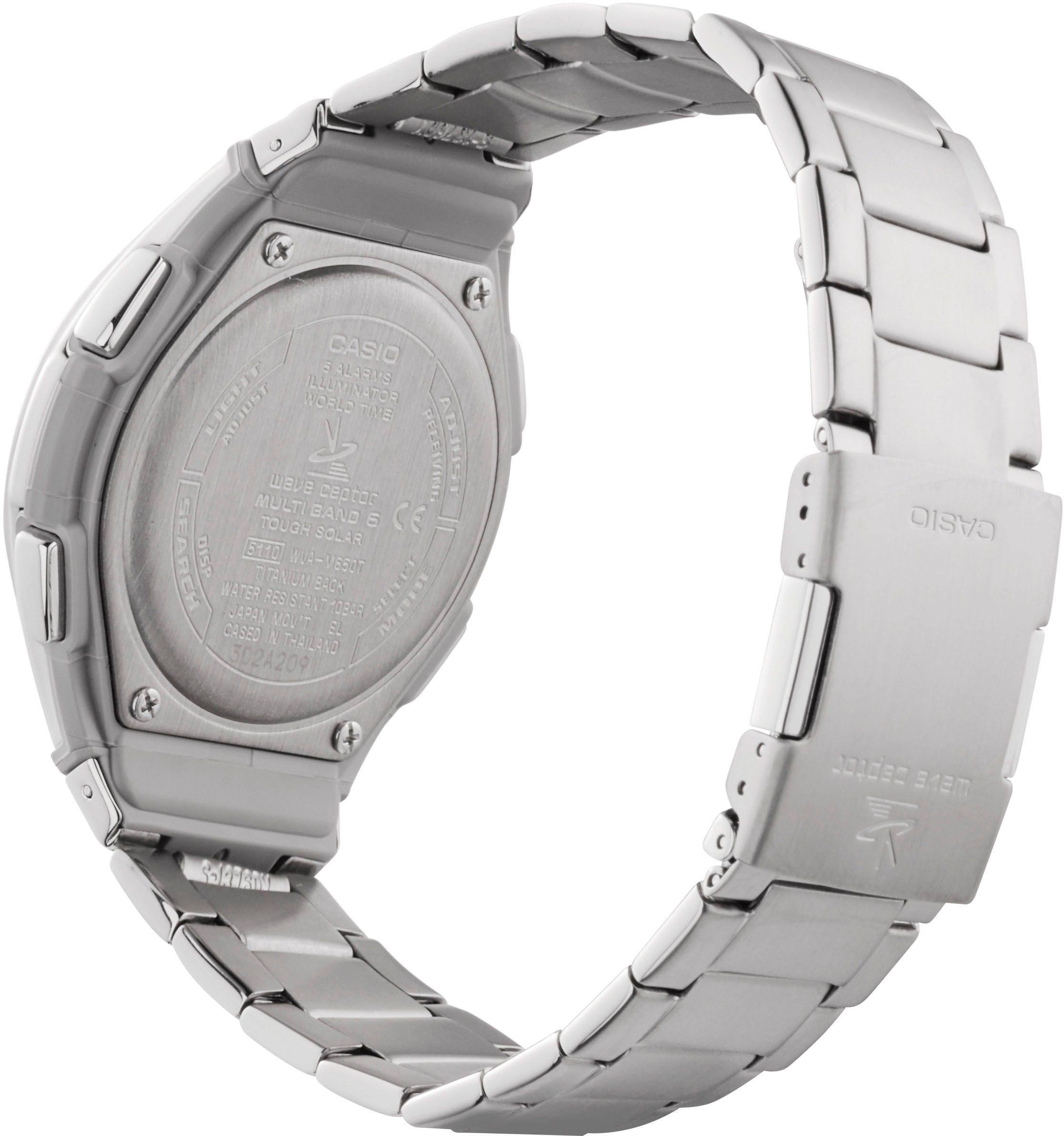 Casio Funk Funkchronograph WVA-M650TD-1AER, Solaruhr,Armbanduhr,Herren,Digitaluhr,Titanarmband, bis10 bar wasserd.