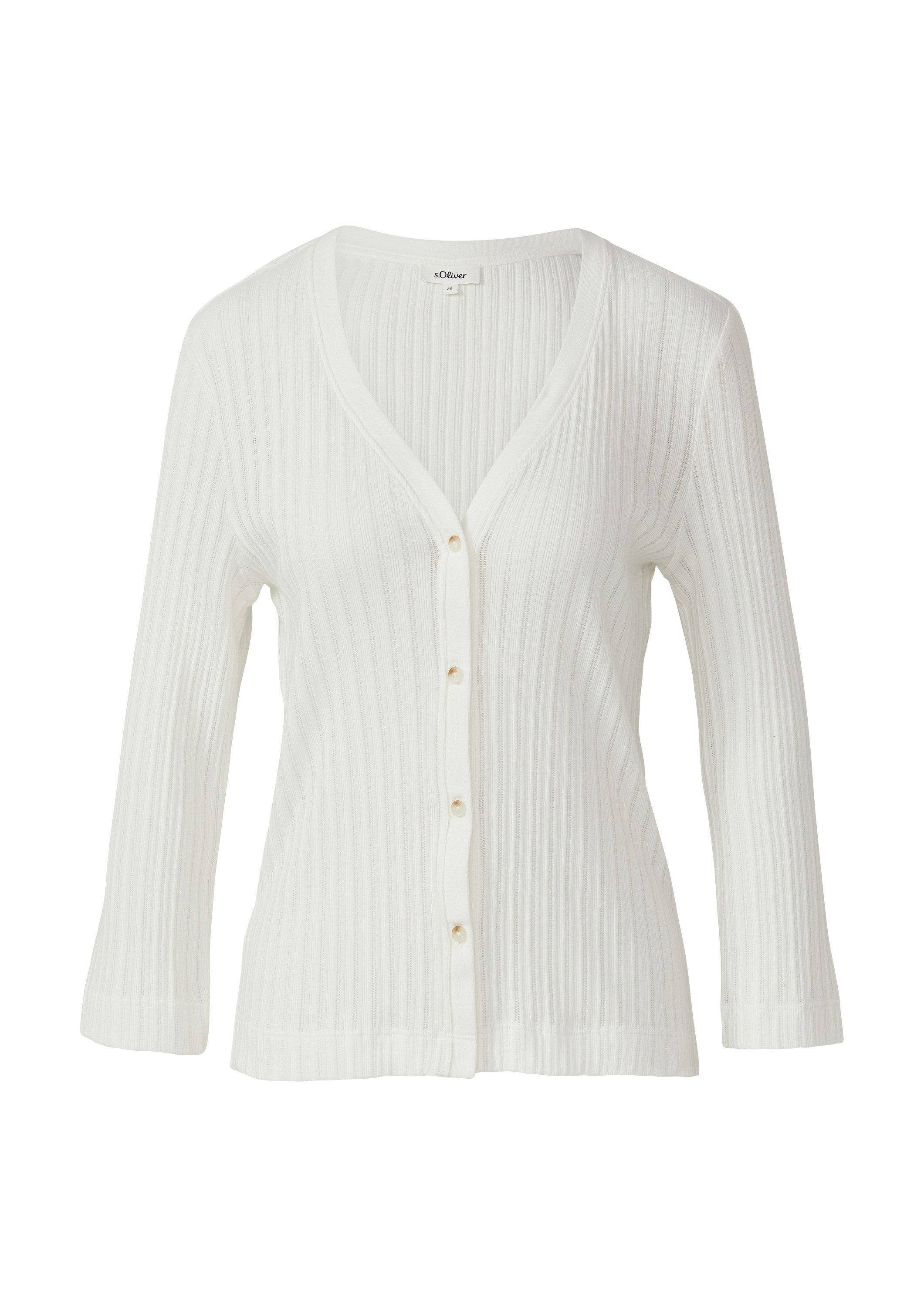 s.Oliver 3/4-Arm-Shirt T-Shirt Semitransparente Strickjacke aus günstig online kaufen