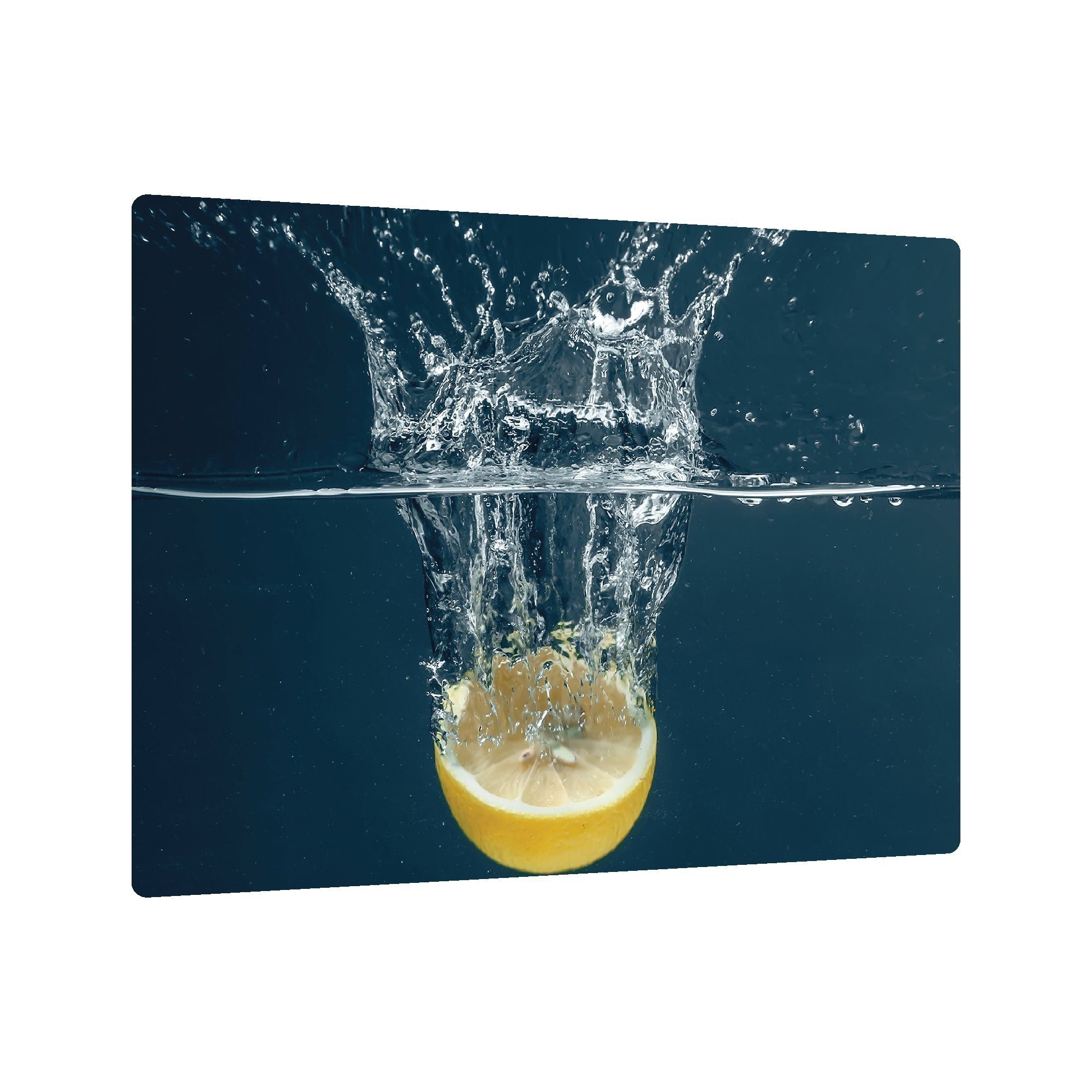 ALLboards Schneidebrett Glas Herdabdeckplatte Schneidebrett 52×60 cm Arbeitsplatte Zitrone