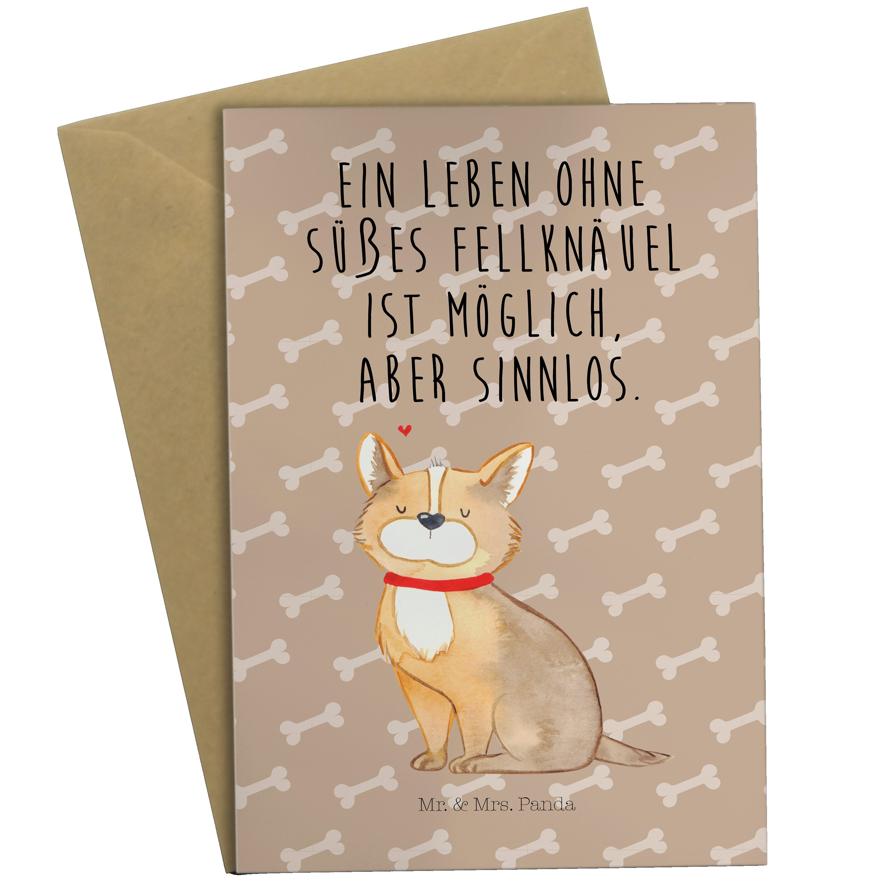 Mr. & Mrs. Panda Grußkarte Hundeglück - Hundeglück - Geschenk, Geburtstagskarte, Klappkarte, Vie