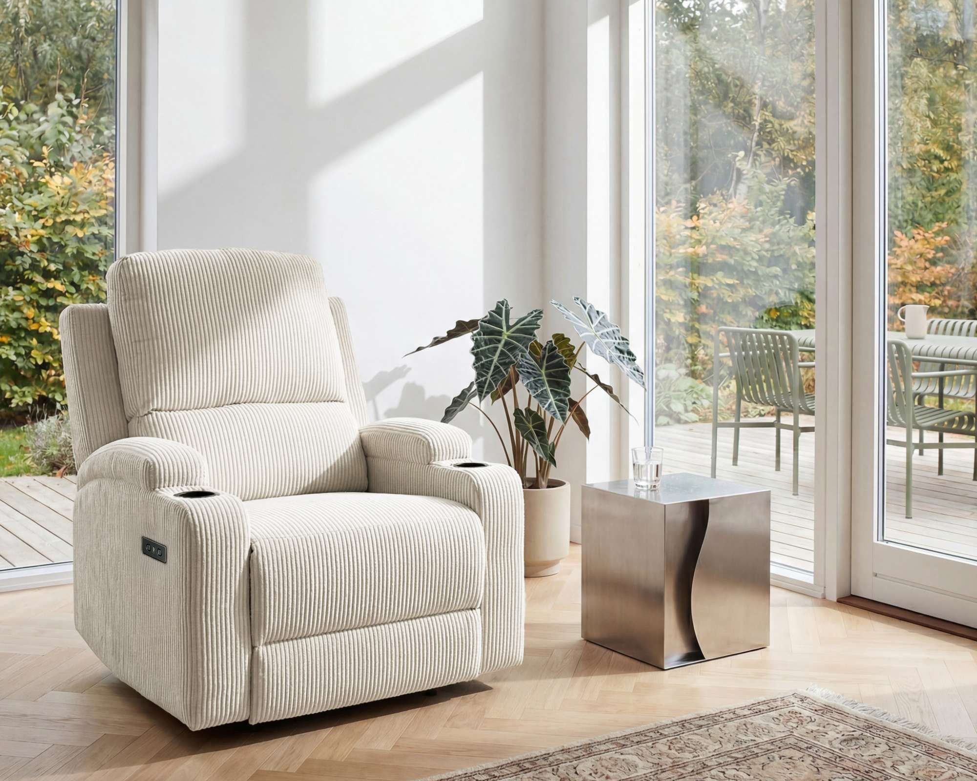OTTO home Relaxsessel NAPORI Cord, Kinosessel, Multimedia-Sessel, TV-Sessel mit manueller u elektrischer Relaxfunktion u. Getränkehalter – Bild 2 von 5