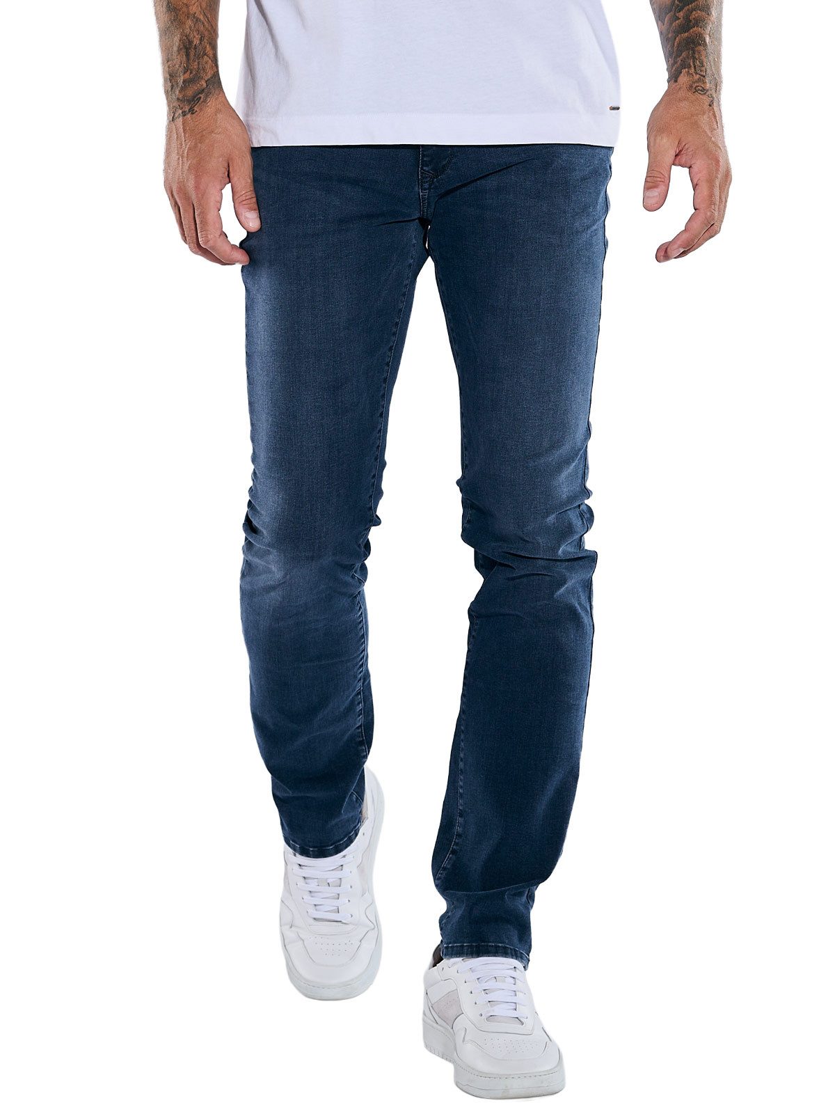 emilio adani Stretch-Jeans Herren Super-Stretch Jeans Slim Fit, Marineblau