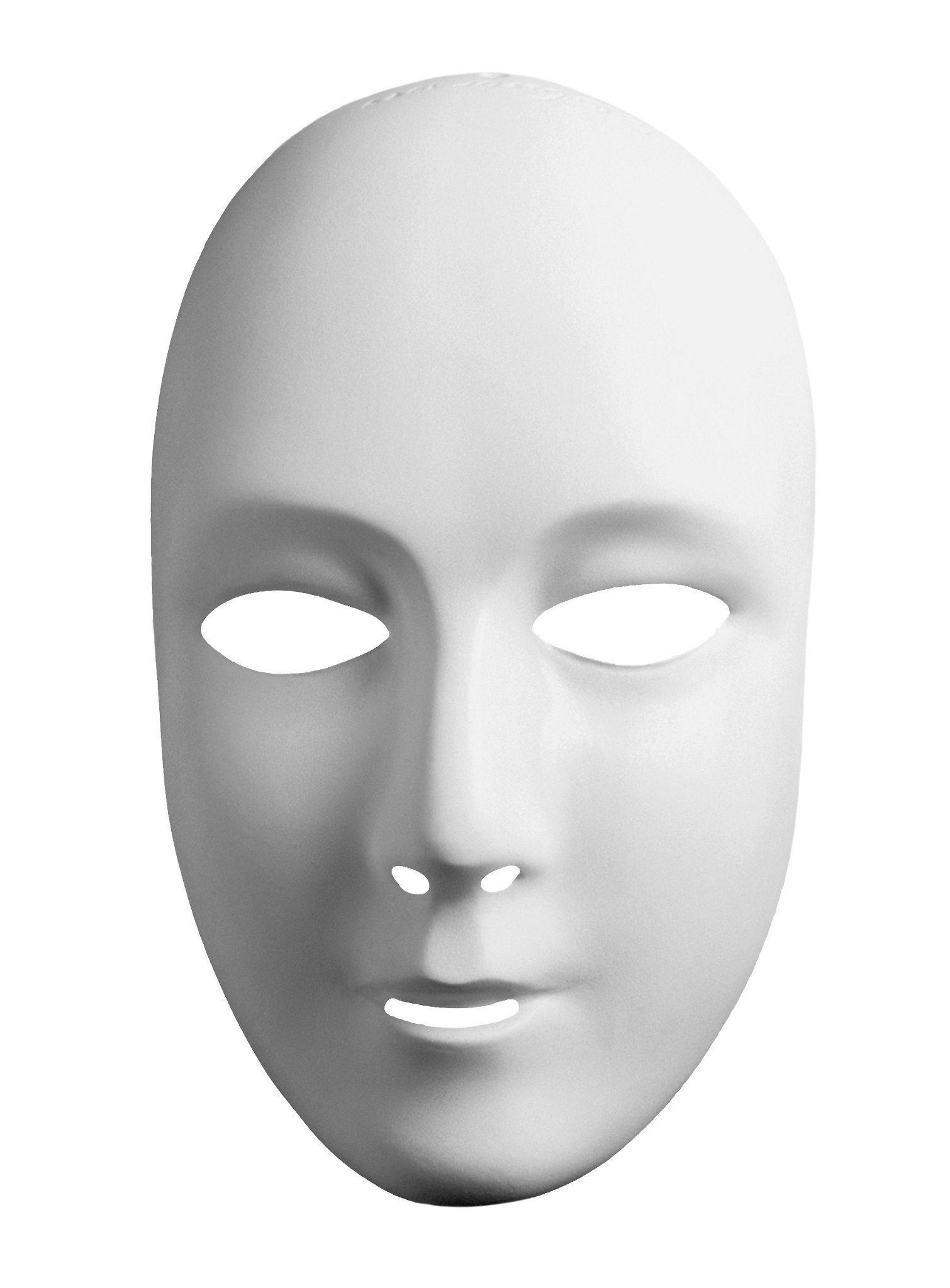 Metamorph Verkleidungsmaske Neutralmaske Kopf Frau, Unbemalte weiße Maske für Tanz, Theater & Maskenball