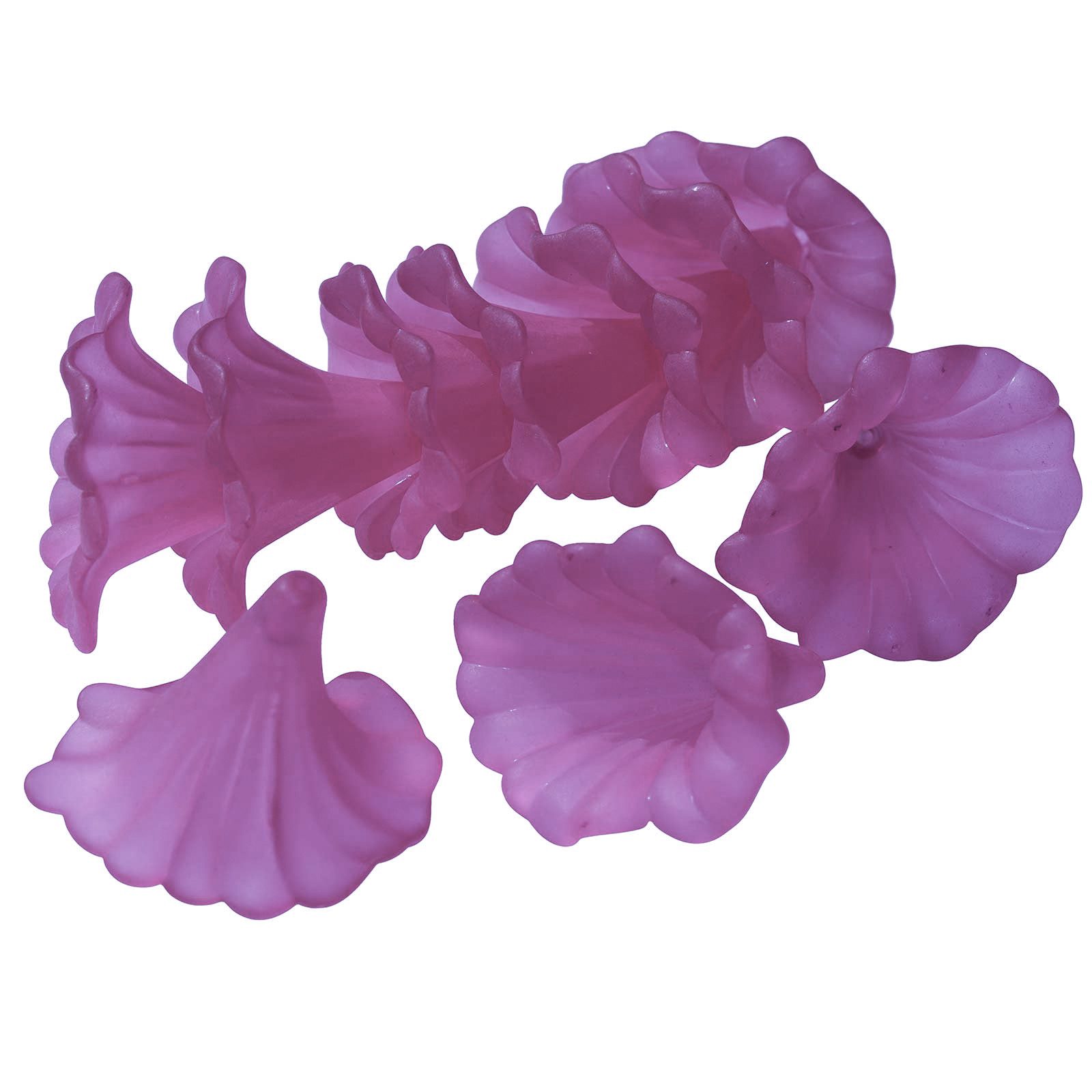 maDDma Bastelperlen Blütenkelch Perlen 10er Set, Acryl matt – DIY Deko in 15 Farben, (10er Set 10-tlg), lila