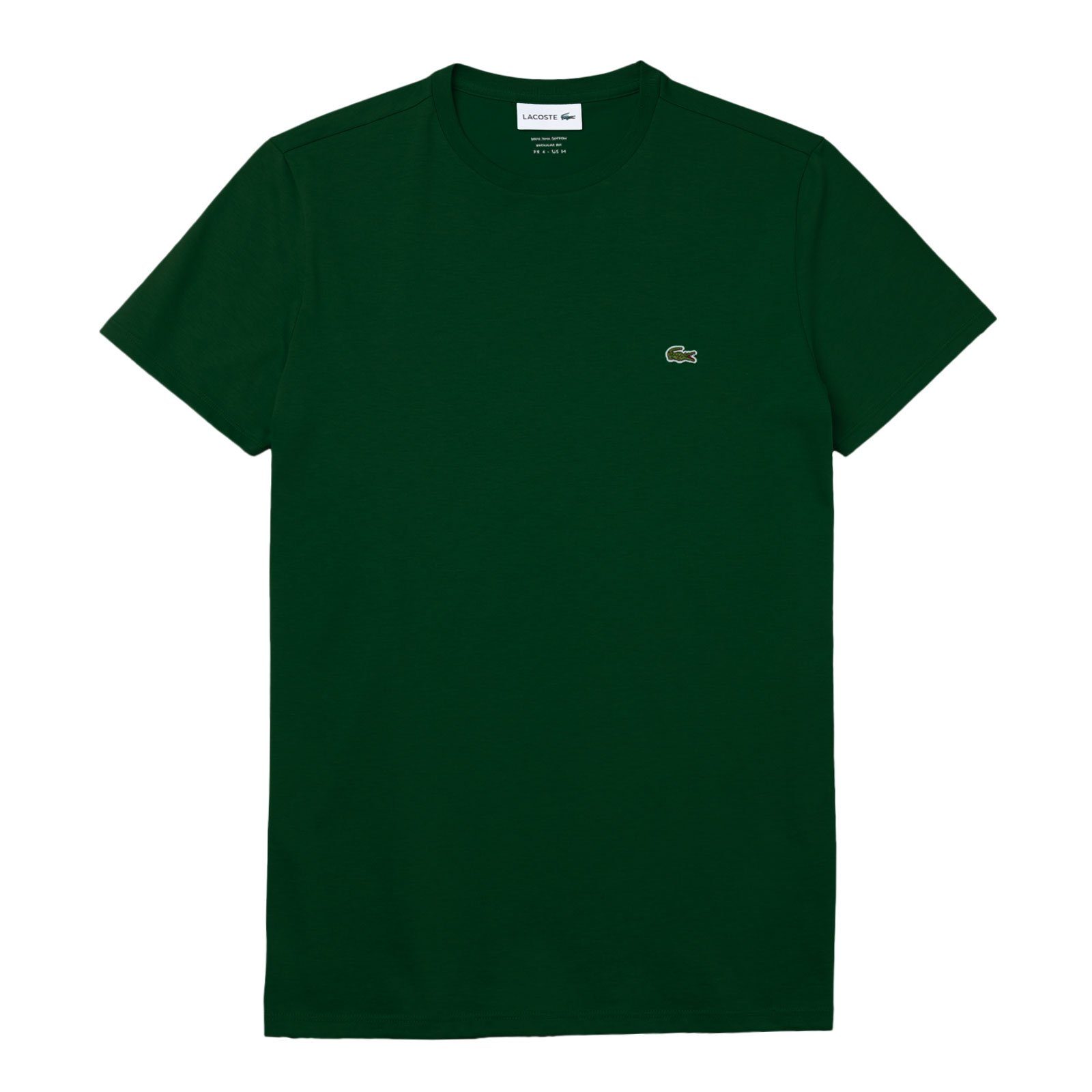 Lacoste T-Shirt Crew Neck Cotton mit kleinem Krokodil auf der Brust 132 green