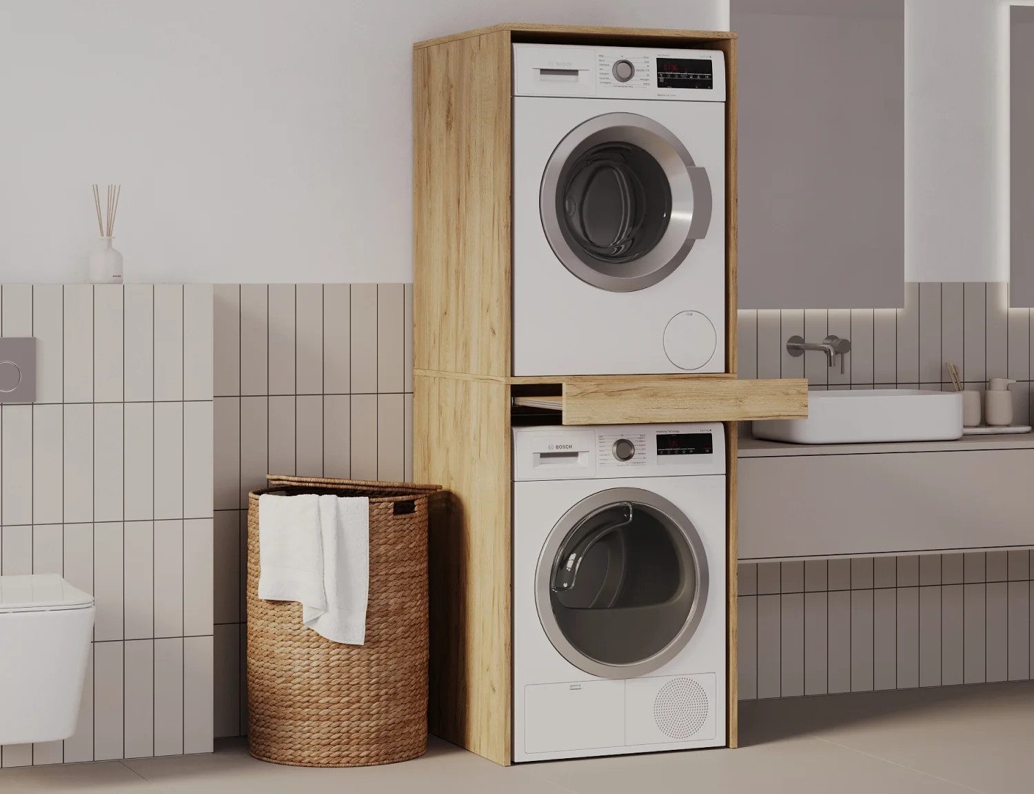 Platan Room Waschmaschinenumbauschrank Waschmaschinenschrank für Waschmasch günstig online kaufen