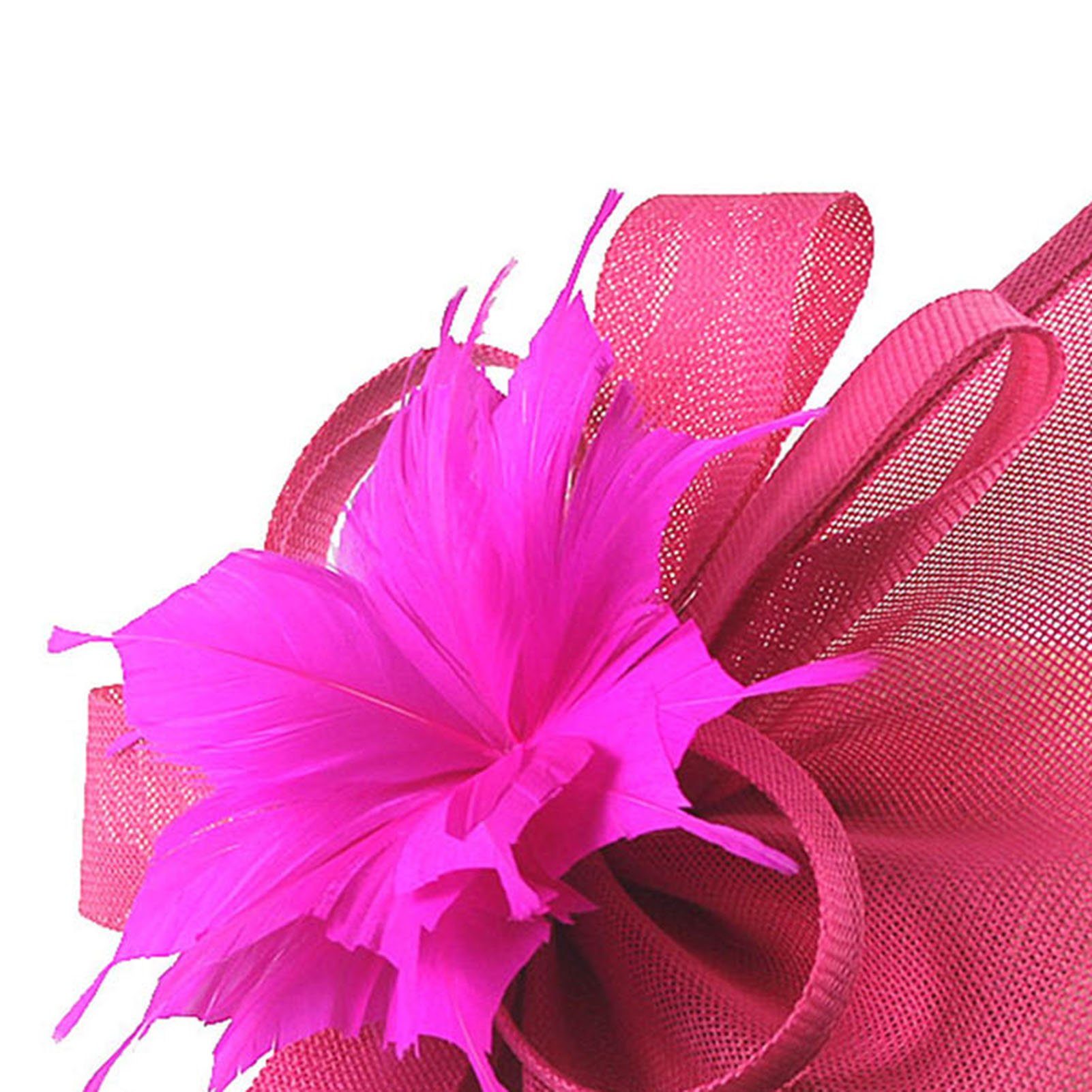 für Frauen 4 Sommerhut,Blume Vintage tragbar Kopfbedeckung Federn, Cocktailparty fulaide Mesh Blume, Trachtenhut