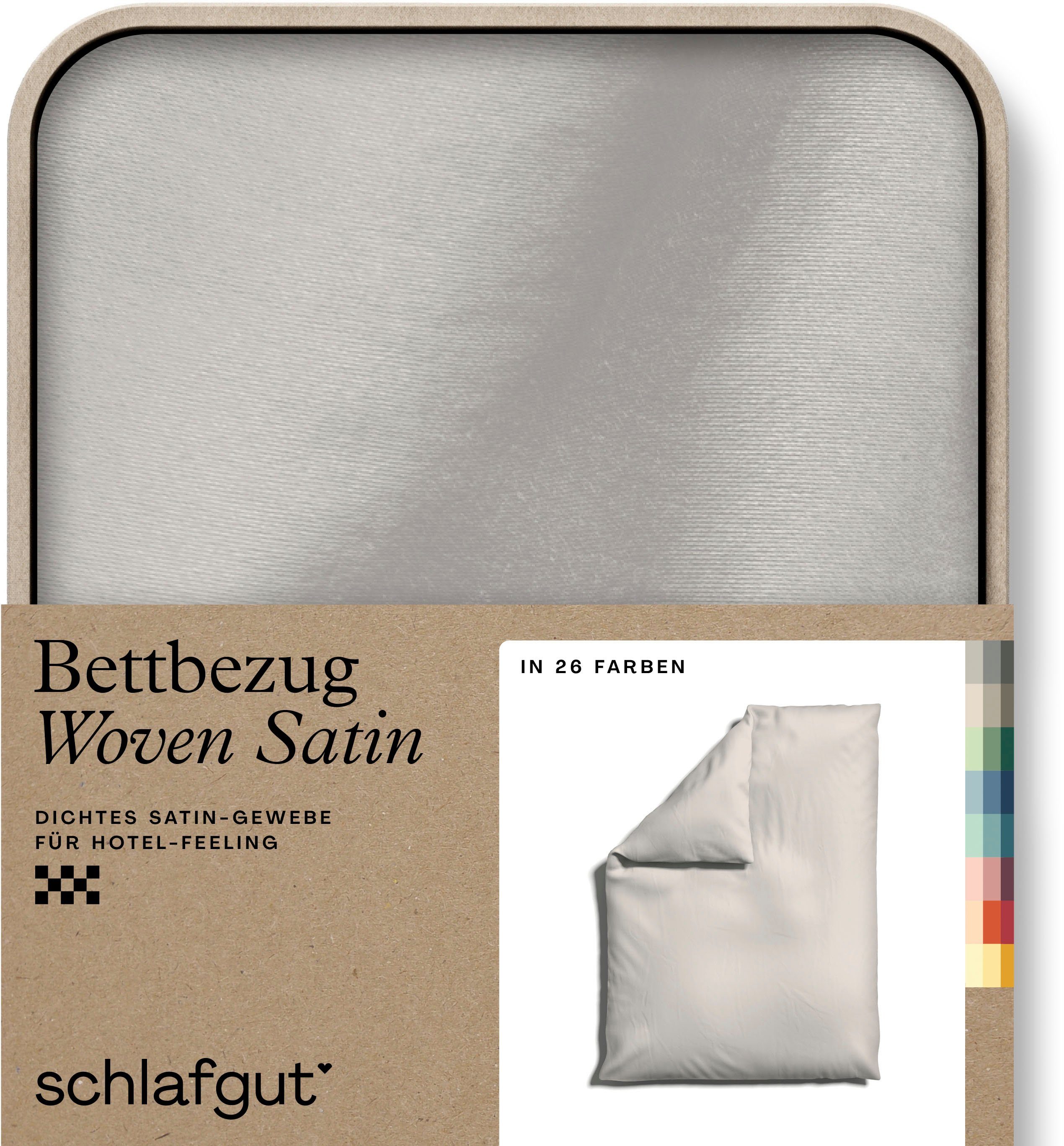 Schlafgut Bettbezug Premium Woven Satin, 100% Baumwolle, Fadendichte 300TC, (1 St), besonders dicht gewebt, Mix & Match: passender Kissenbezug erhältlich