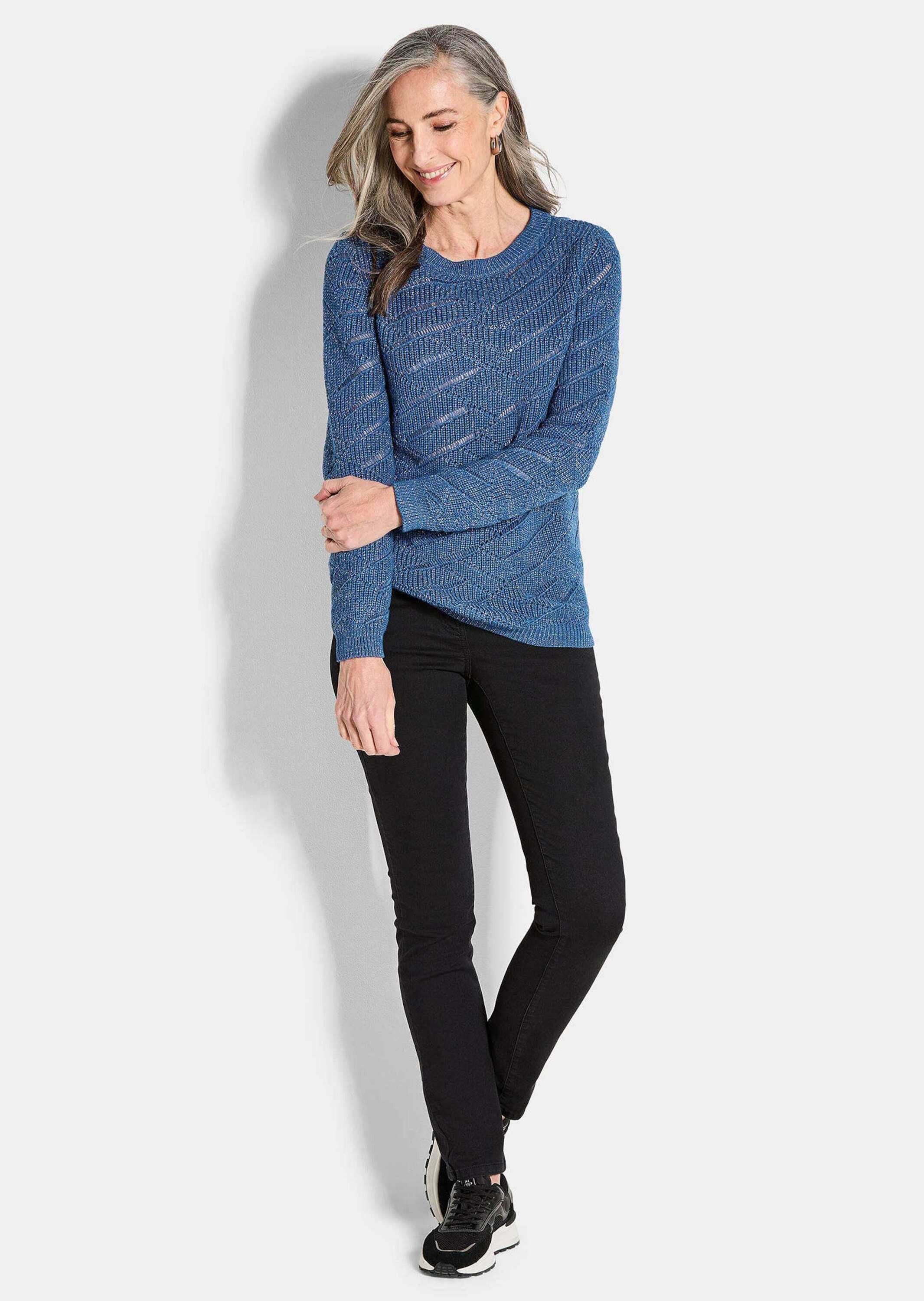 GOLDNER Strickpullover Eleganter Langarm-Strick mit Glanz günstig online kaufen
