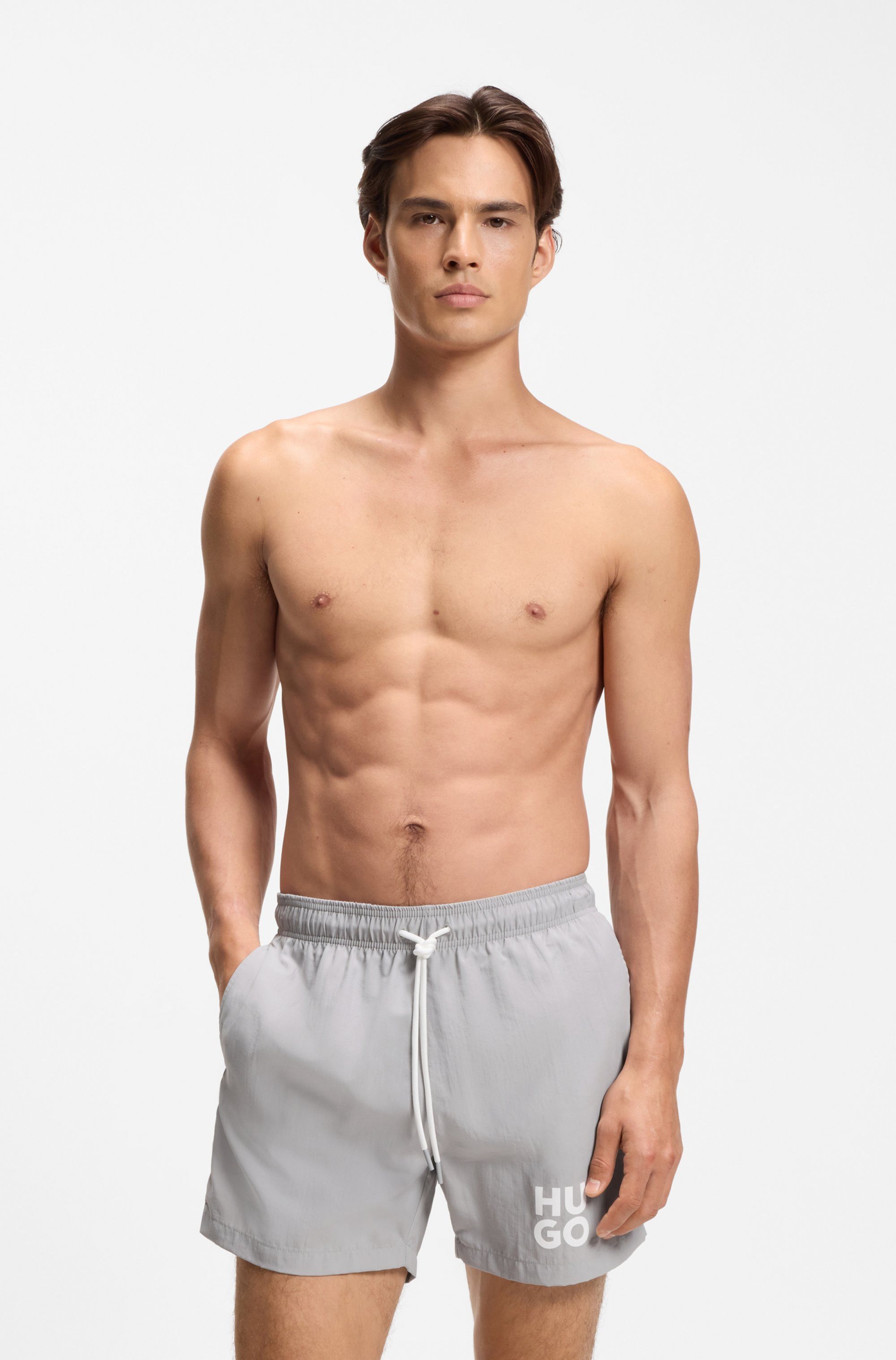 HUGO Badehose Paolo mit Stack-Logo, Tunnelzug