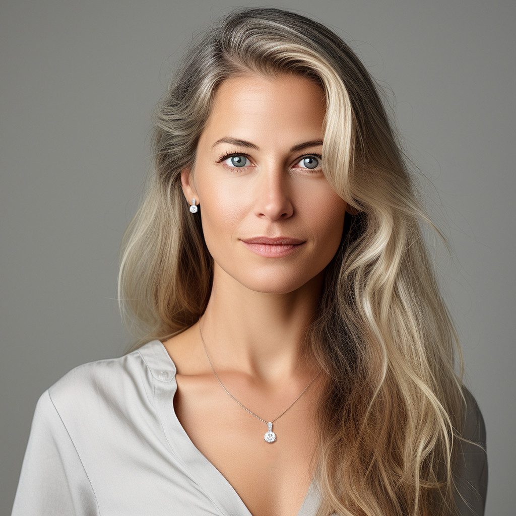 LÖB Ohrring und Ketten Set 925 Silber Schmuckset Tropfen Anhänger Zirkonia günstig online kaufen