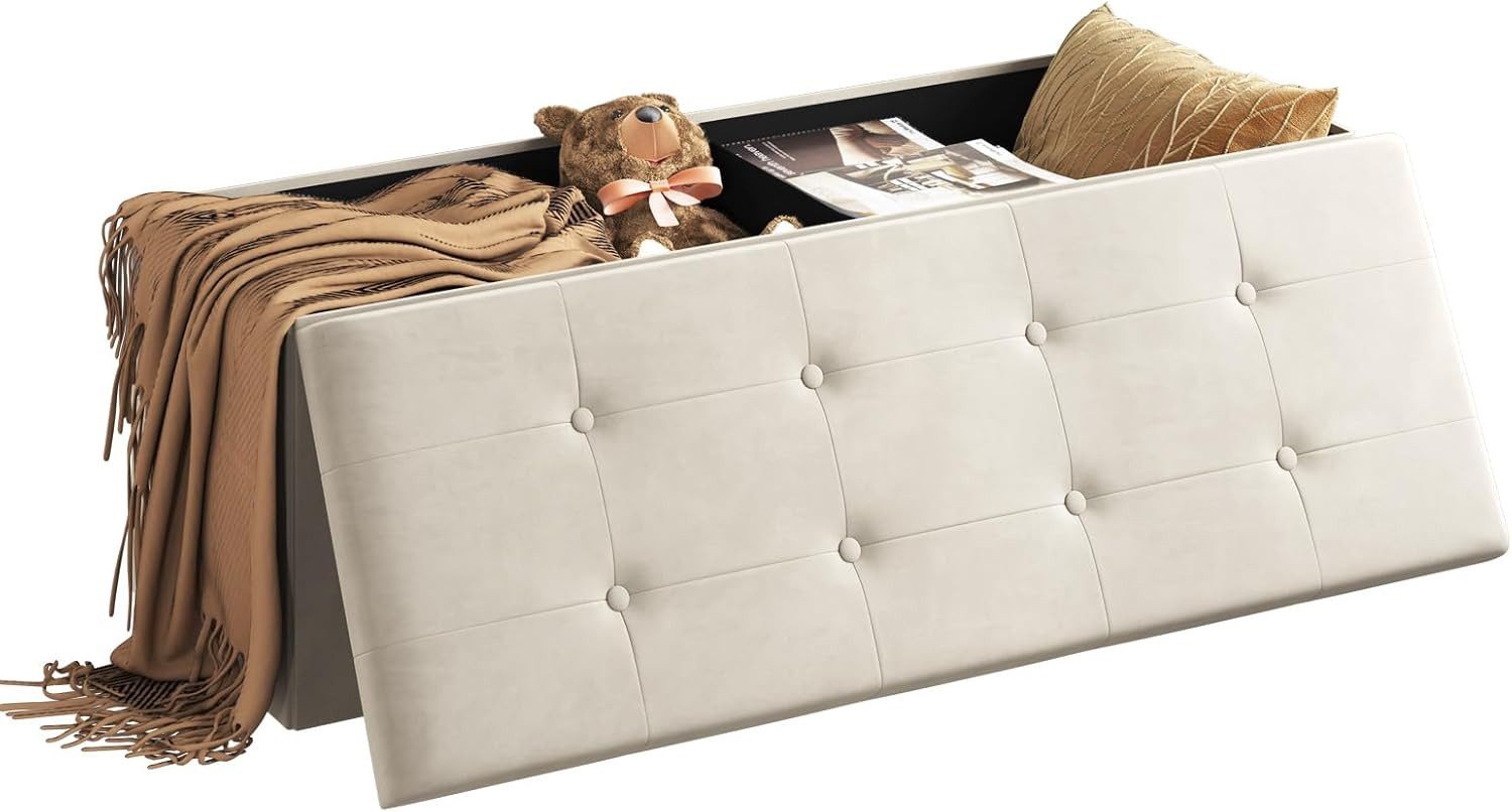 Woltu Sitzhocker (1 St), Gepolstert, mit Stauraum, faltbar Truhen, aus Samt