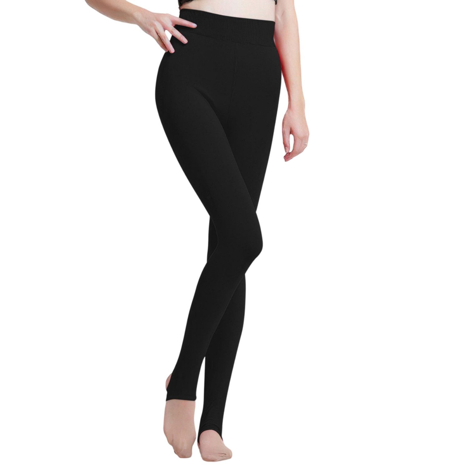 Daisred Thermoleggings Damen Gefütterte Yogahose High Waist Warm Strumpfhose