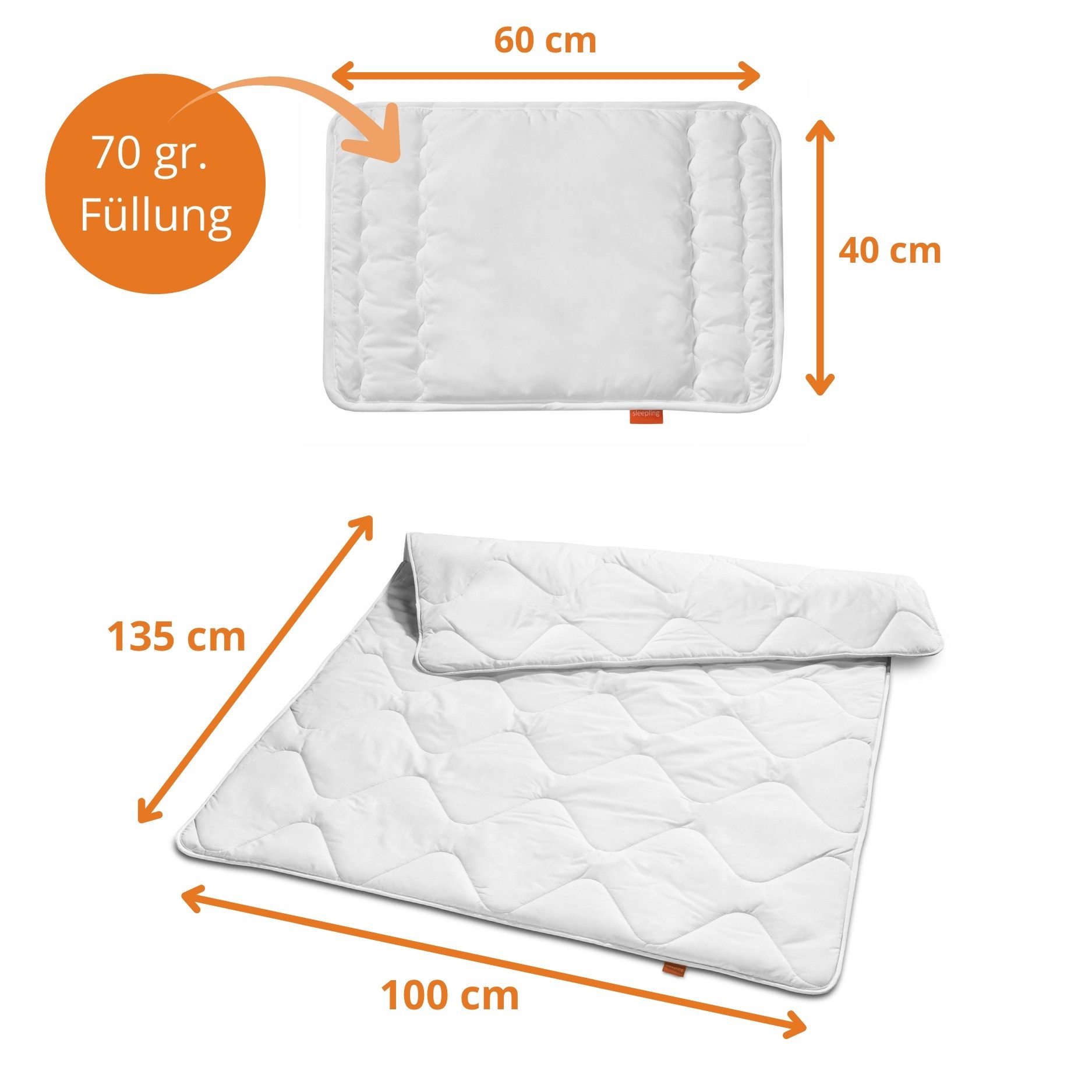 sleepling Kinderbettdecke + Microfaserkissen Babybetten Set, Bettdecke 100 günstig online kaufen